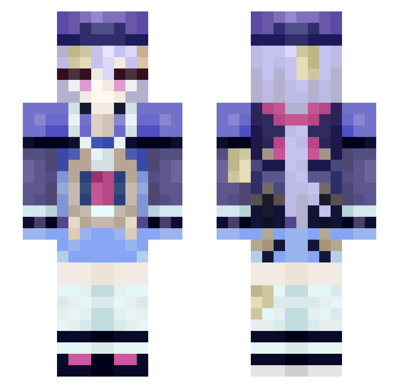 Bakaotoko45 Minecraft skin, front and back view