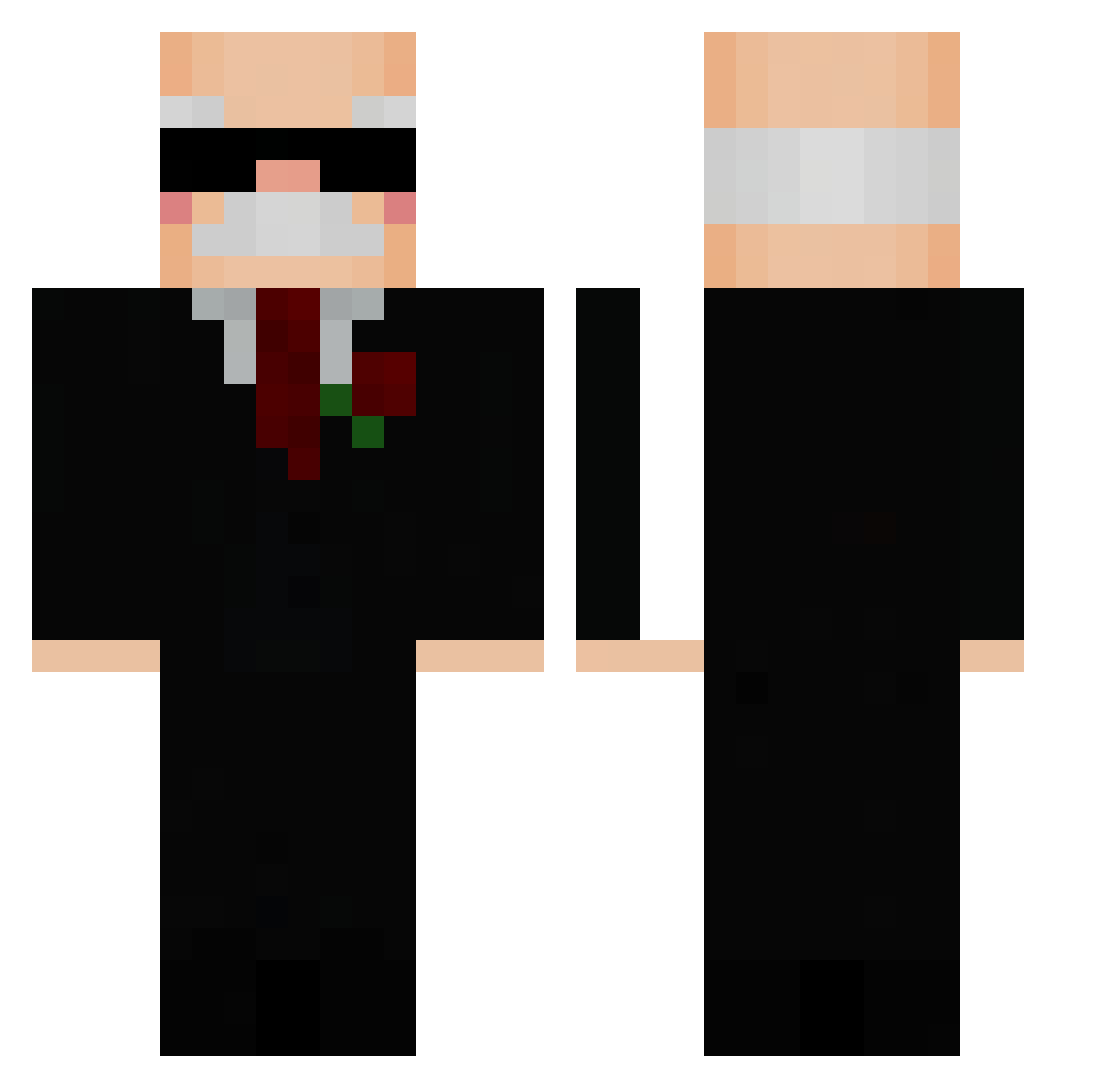 imploration Minecraft skin, front and back view