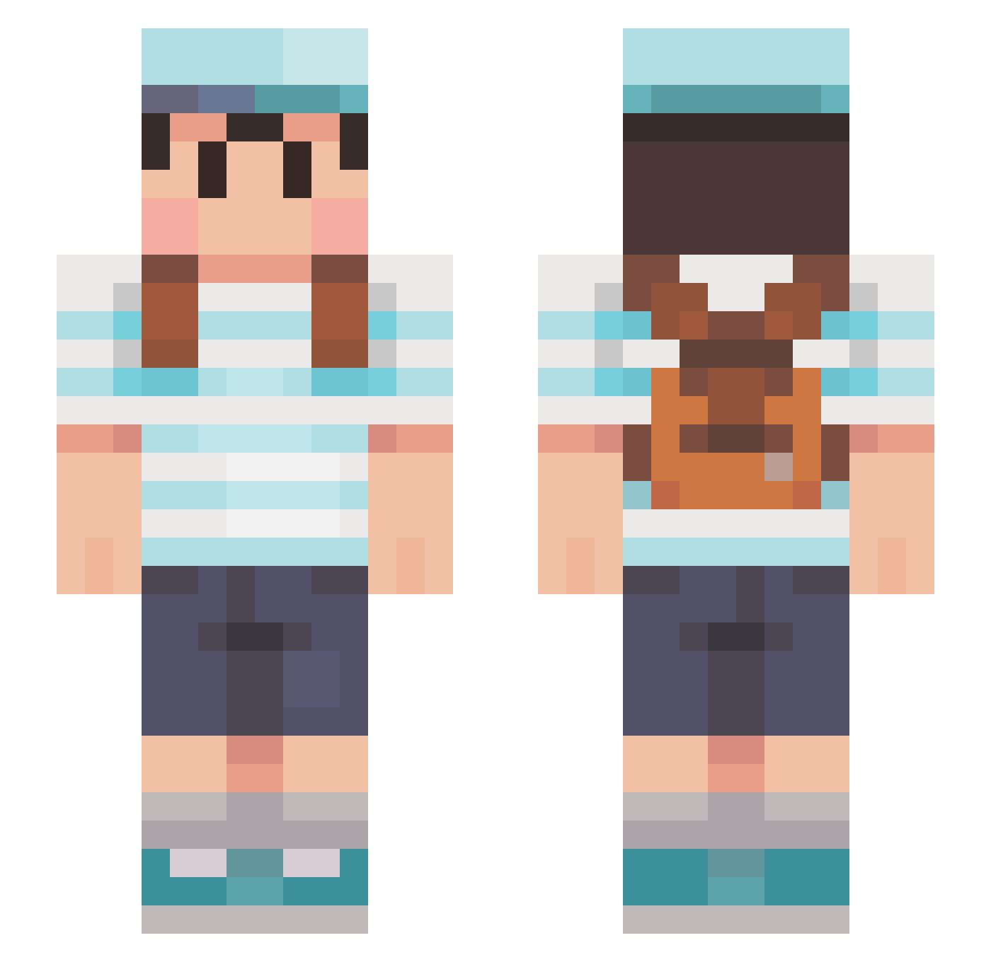alvanation Minecraft skin, front and back view