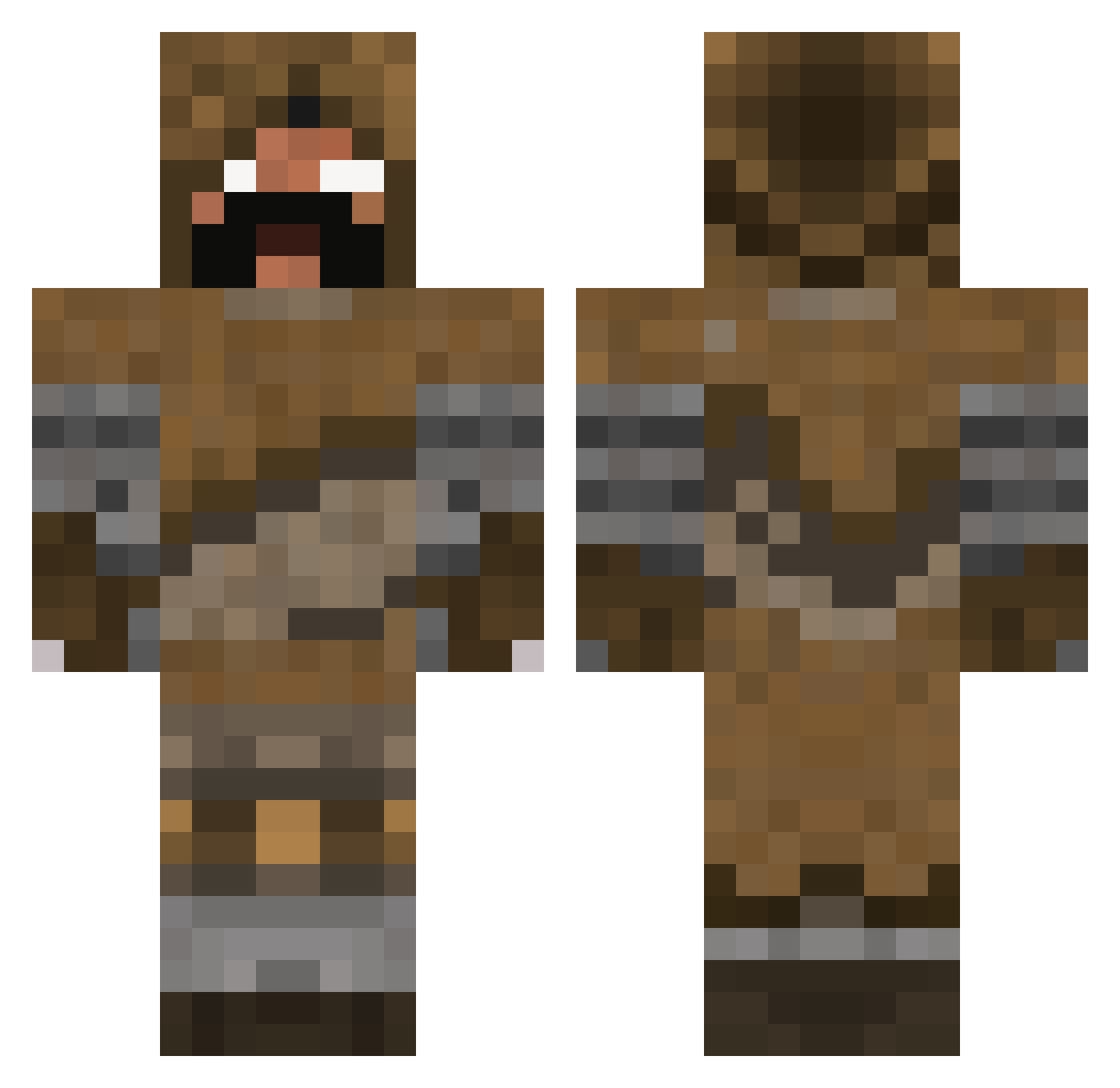 aMatsco Minecraft skin, front and back view