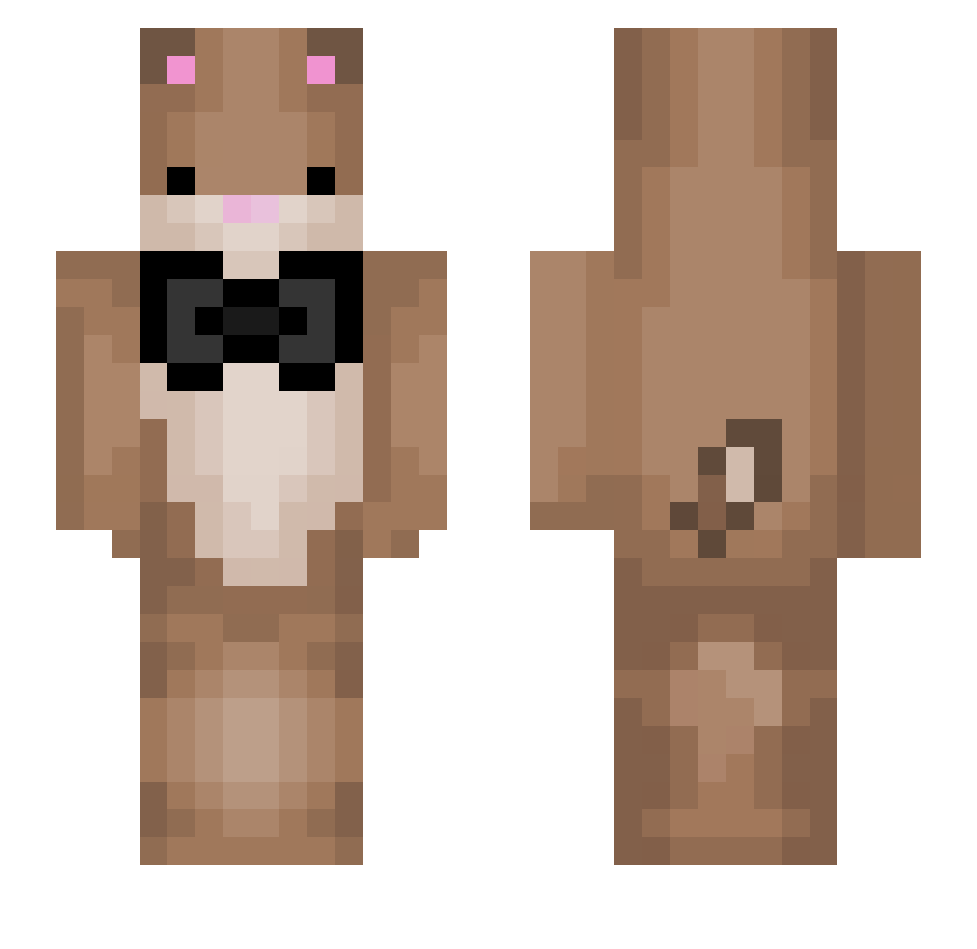 dystopiaana Minecraft skin, front and back view