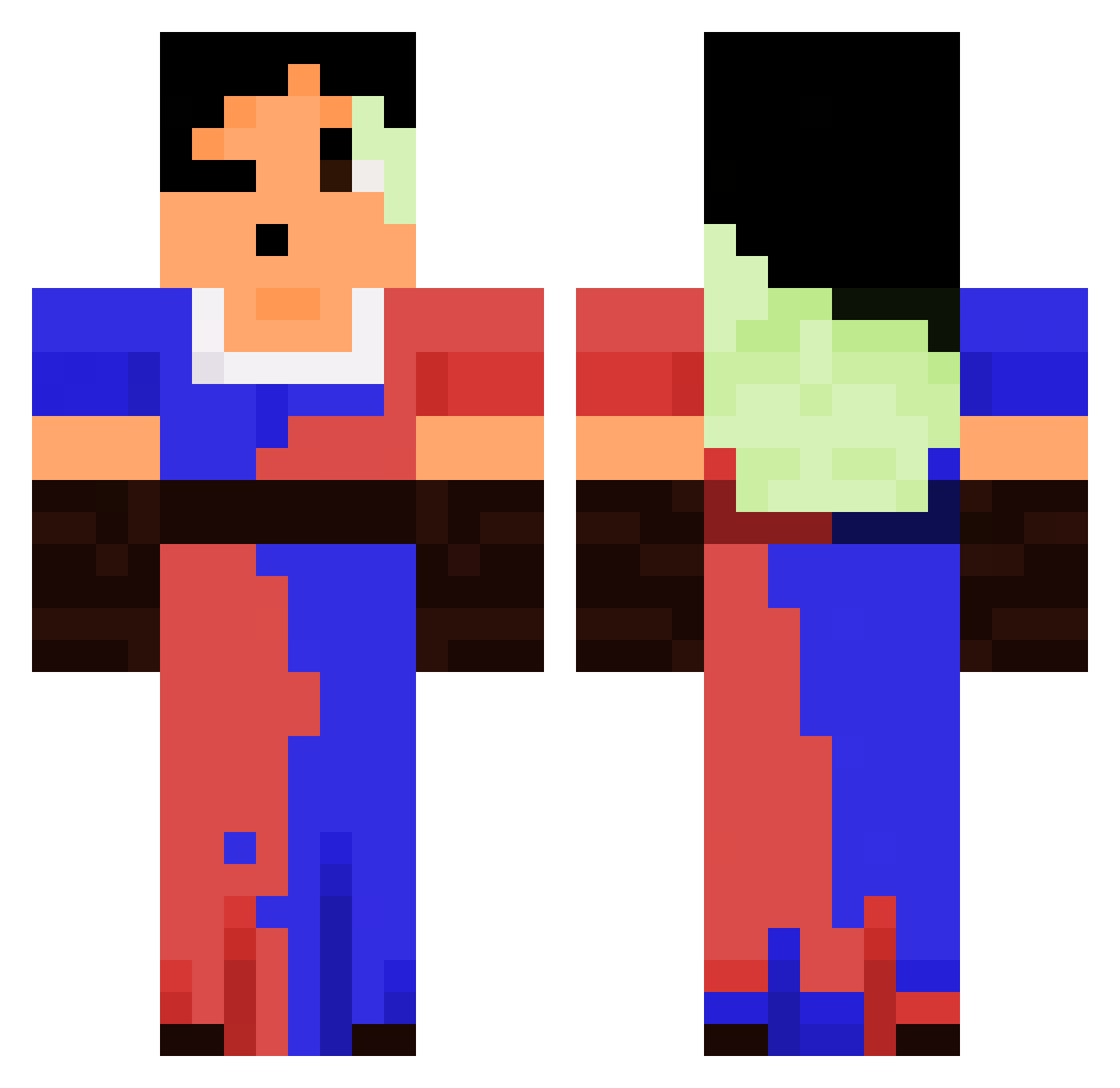 TheOnlyVikil Minecraft skin, front and back view