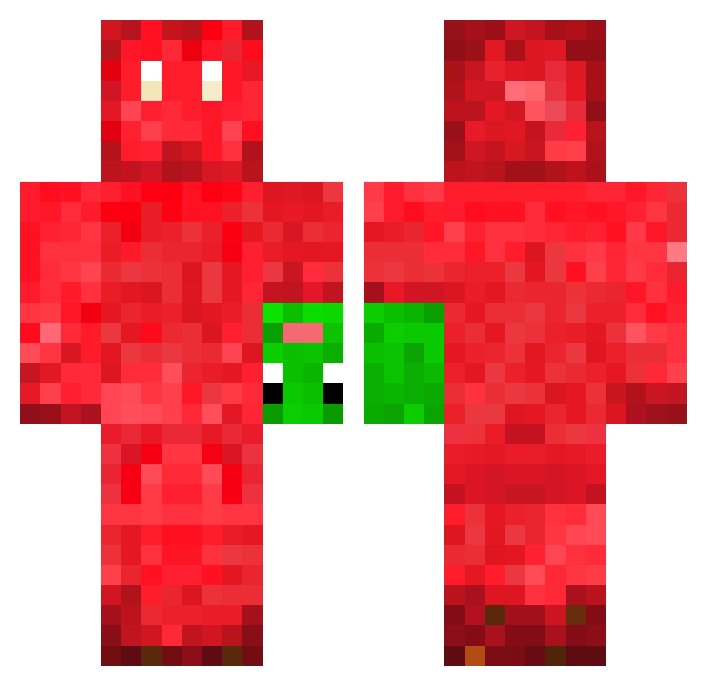 zzzach Minecraft skin, front and back view