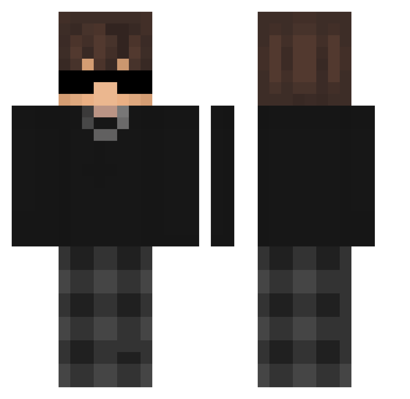 Kazama_Mc Minecraft skin, front and back view