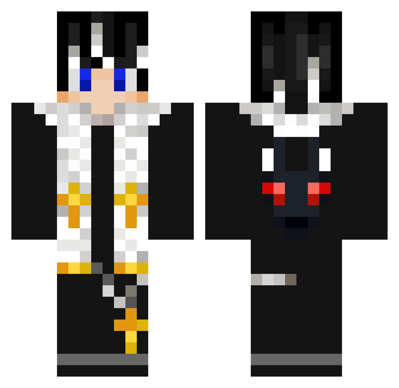 SirScarletz Minecraft skin, front and back view