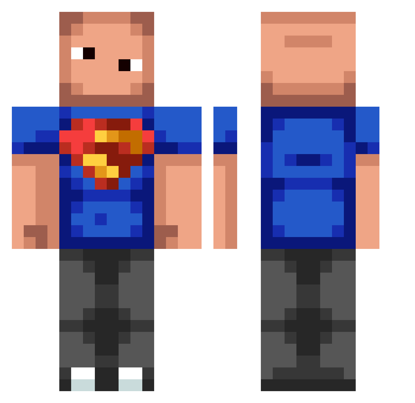 Deuce_Mavis Minecraft skin, front and back view