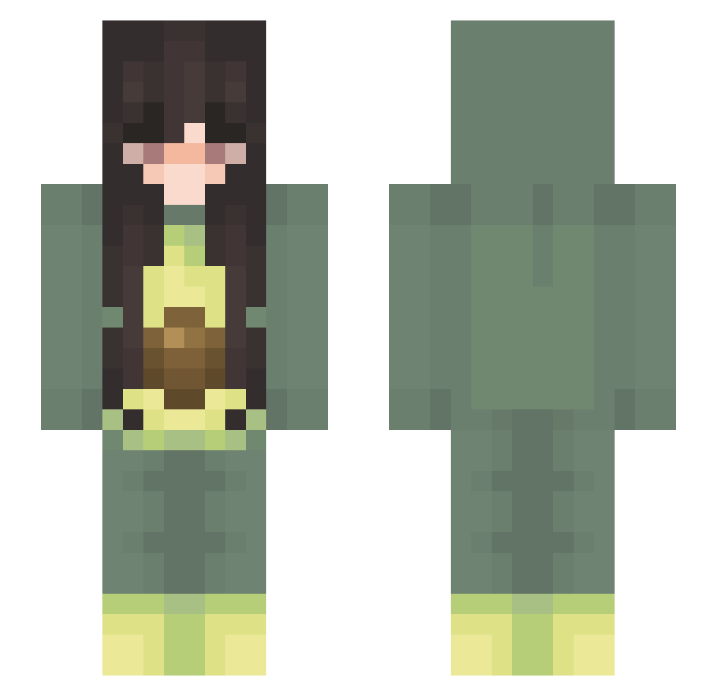 AvoBeany Minecraft skin, front and back view