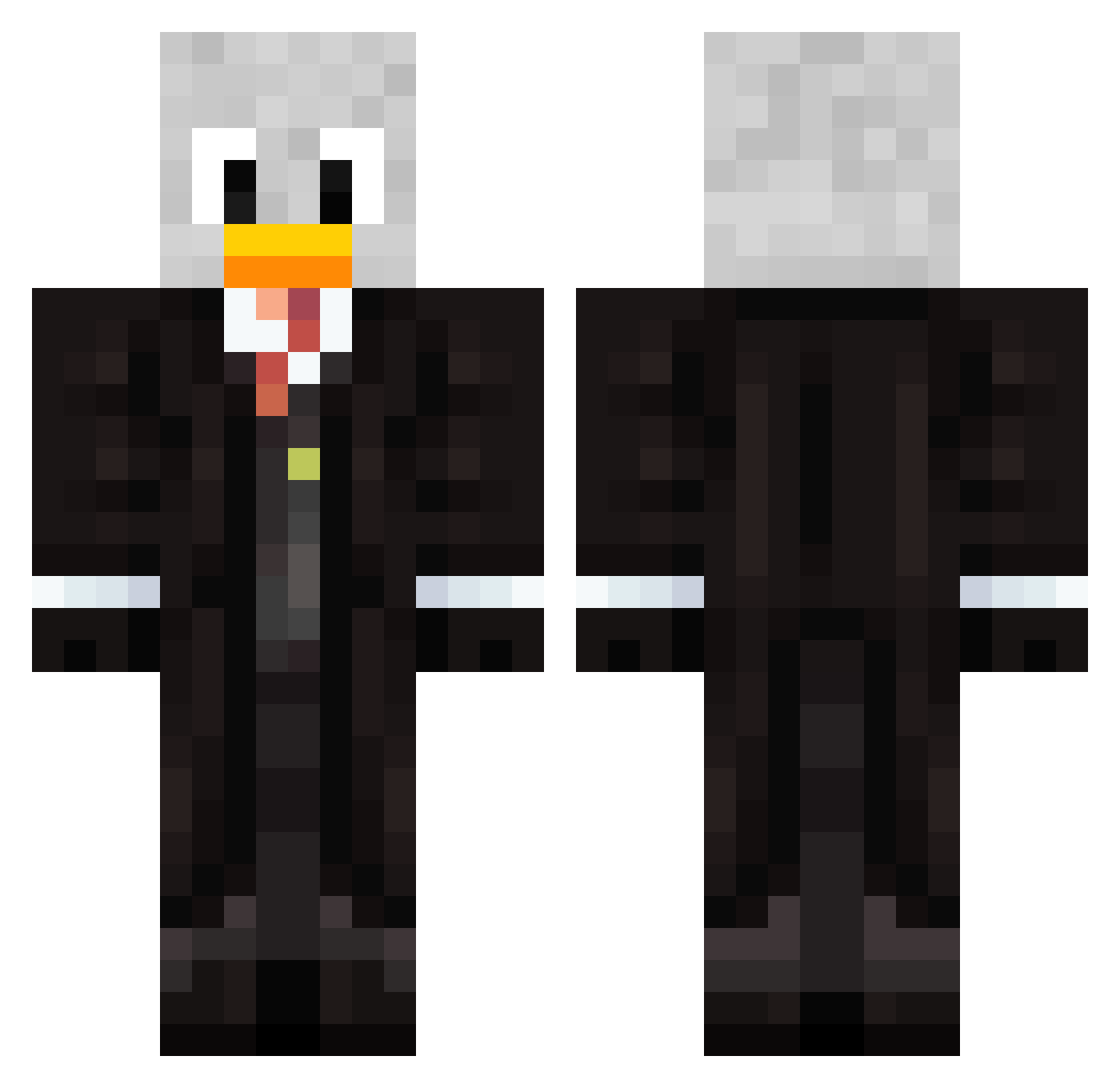 Chuck_Sneeder Minecraft skin, front and back view