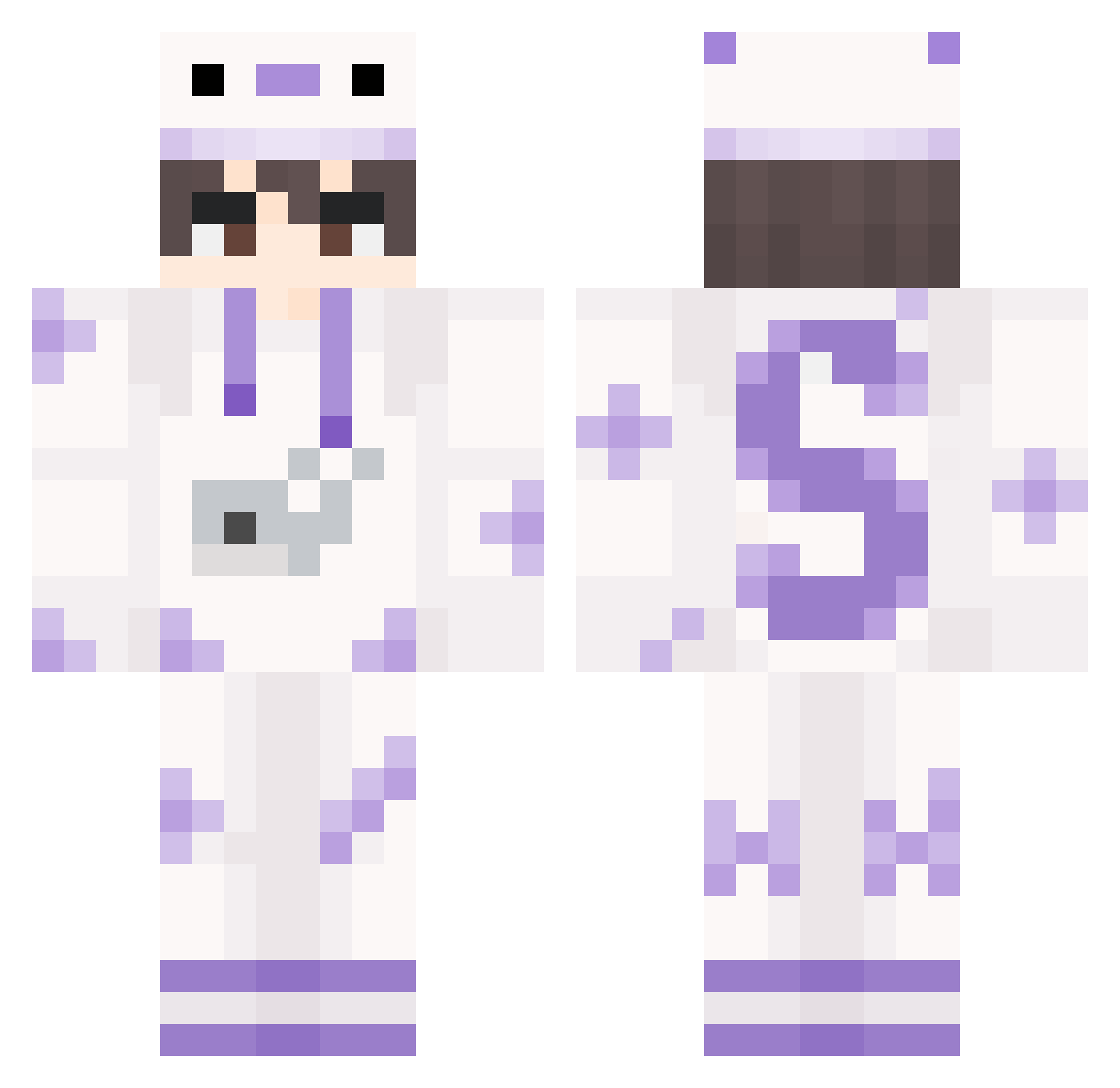 Sabveyka Minecraft skin, front and back view