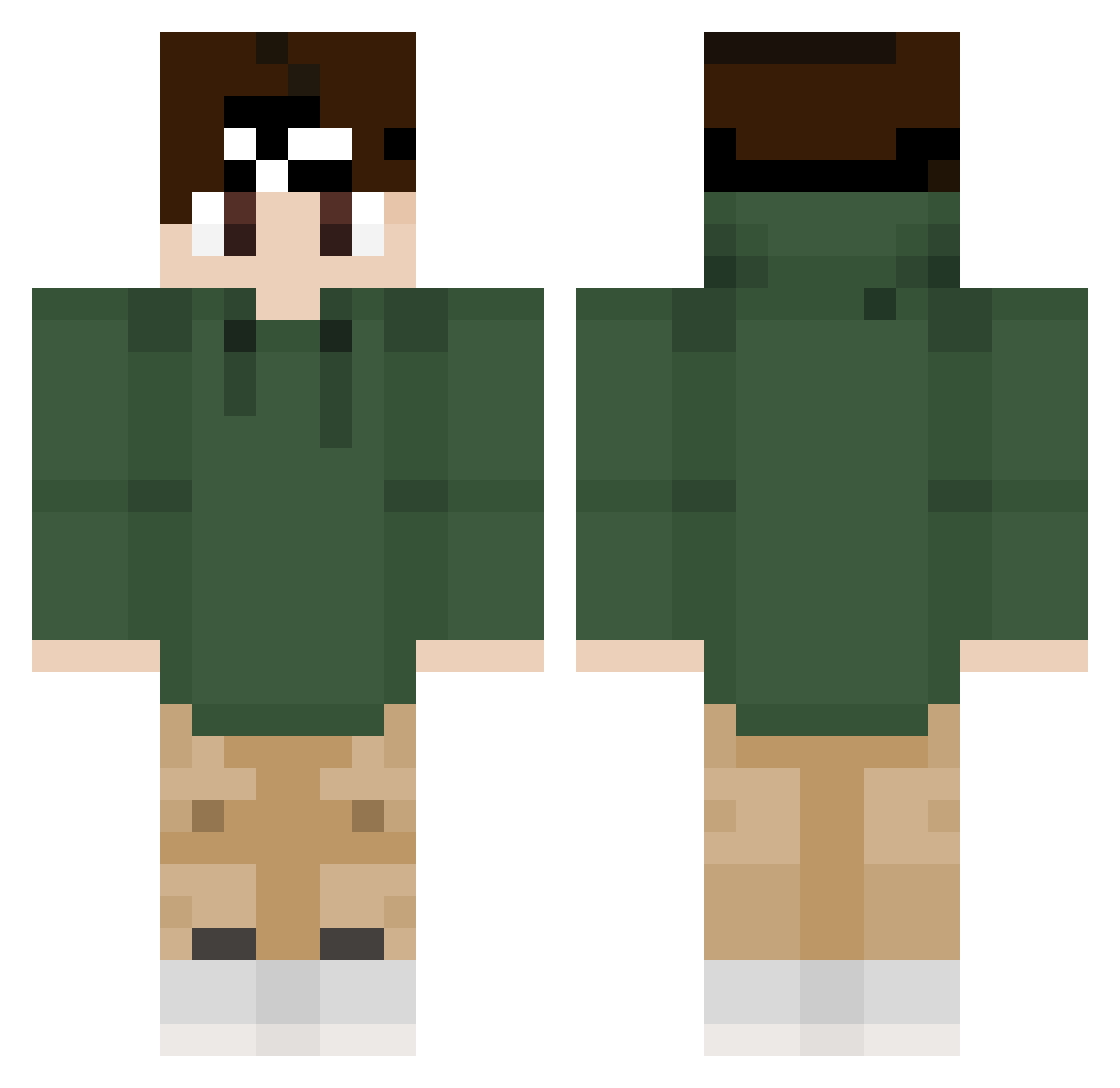 ShiroBaietas Minecraft skin, front and back view