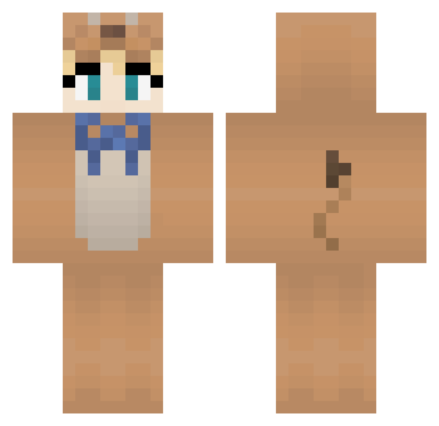 KOMATI Minecraft skin, front and back view