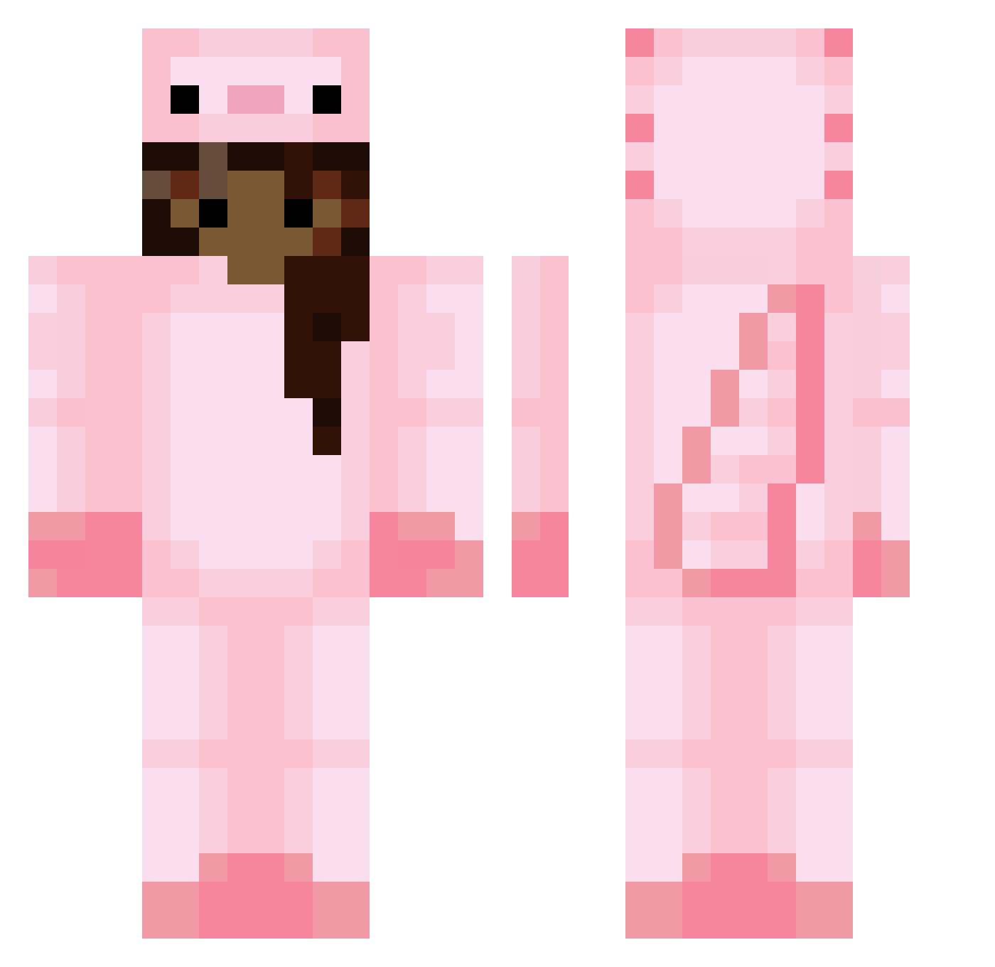 satvxz Minecraft skin, front and back view
