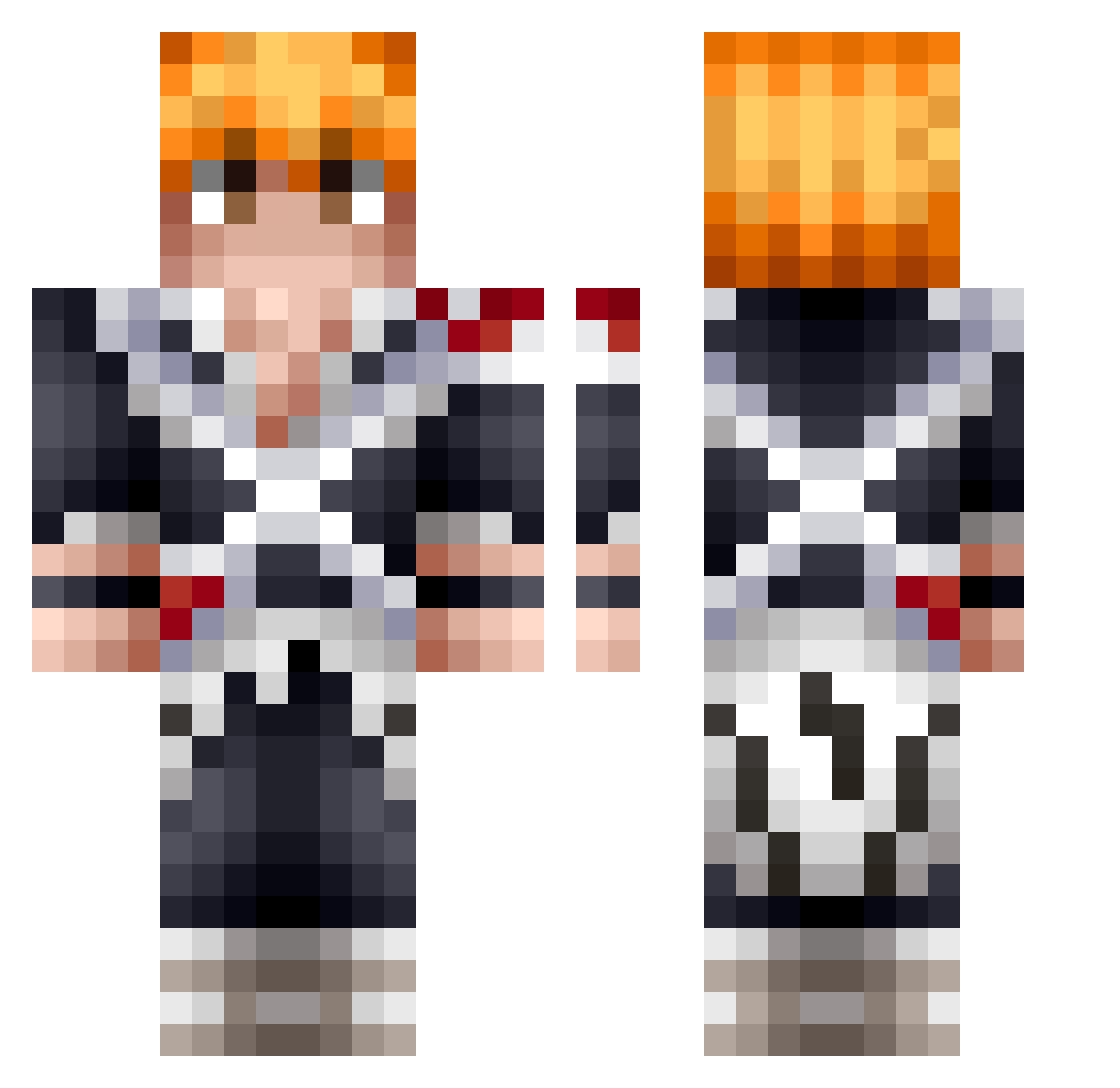 MrAkimbo Minecraft skin, front and back view