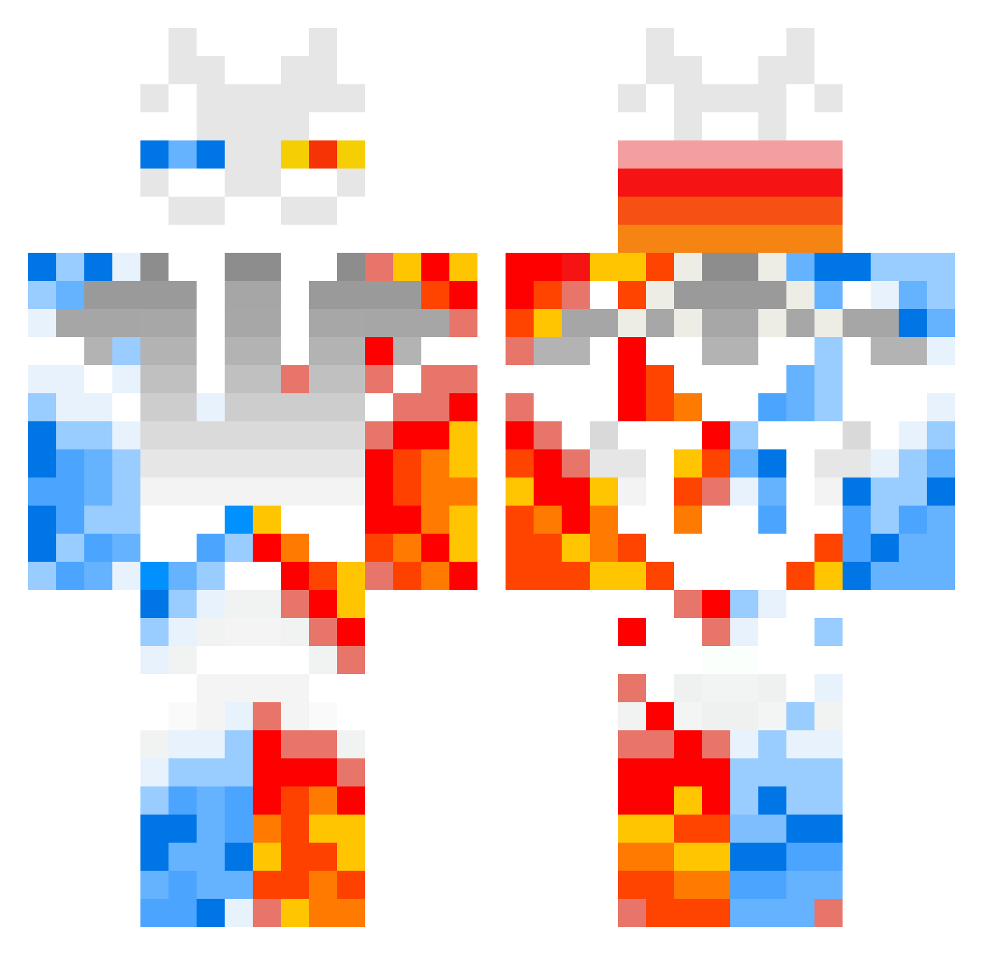 Stinkykolos Minecraft skin, front and back view