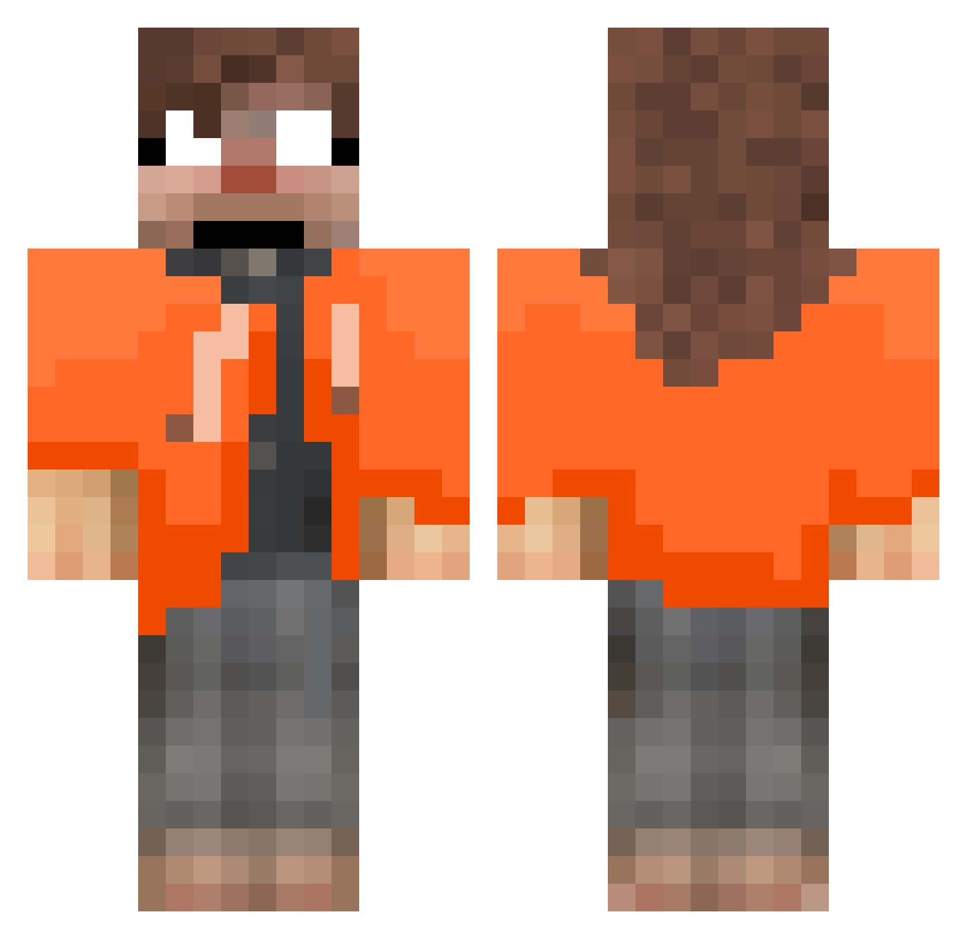 TheRealToner Minecraft skin, front and back view