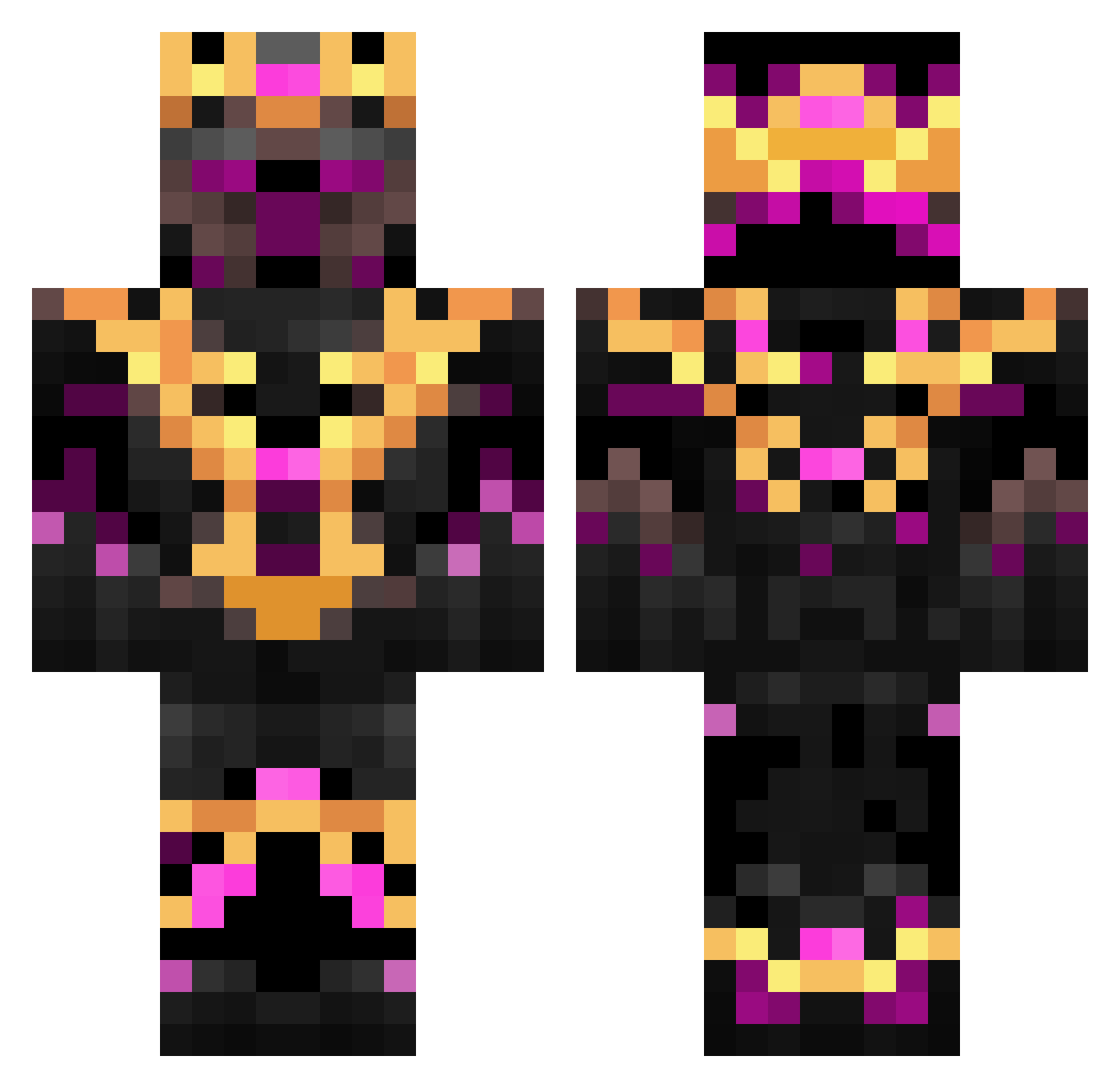 unwantedpriest Minecraft skin, front and back view