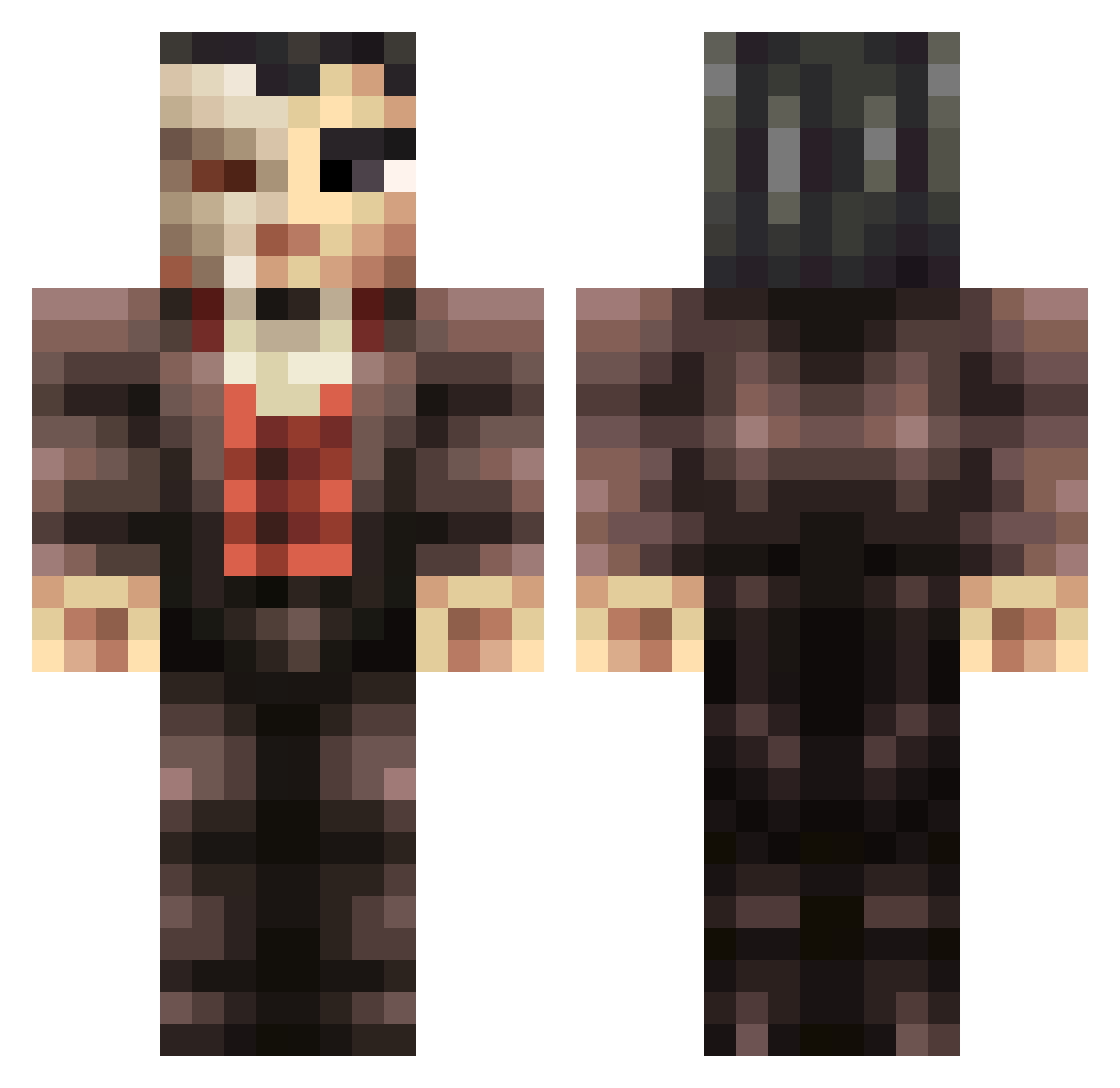 I_PlayDrums Minecraft skin, front and back view