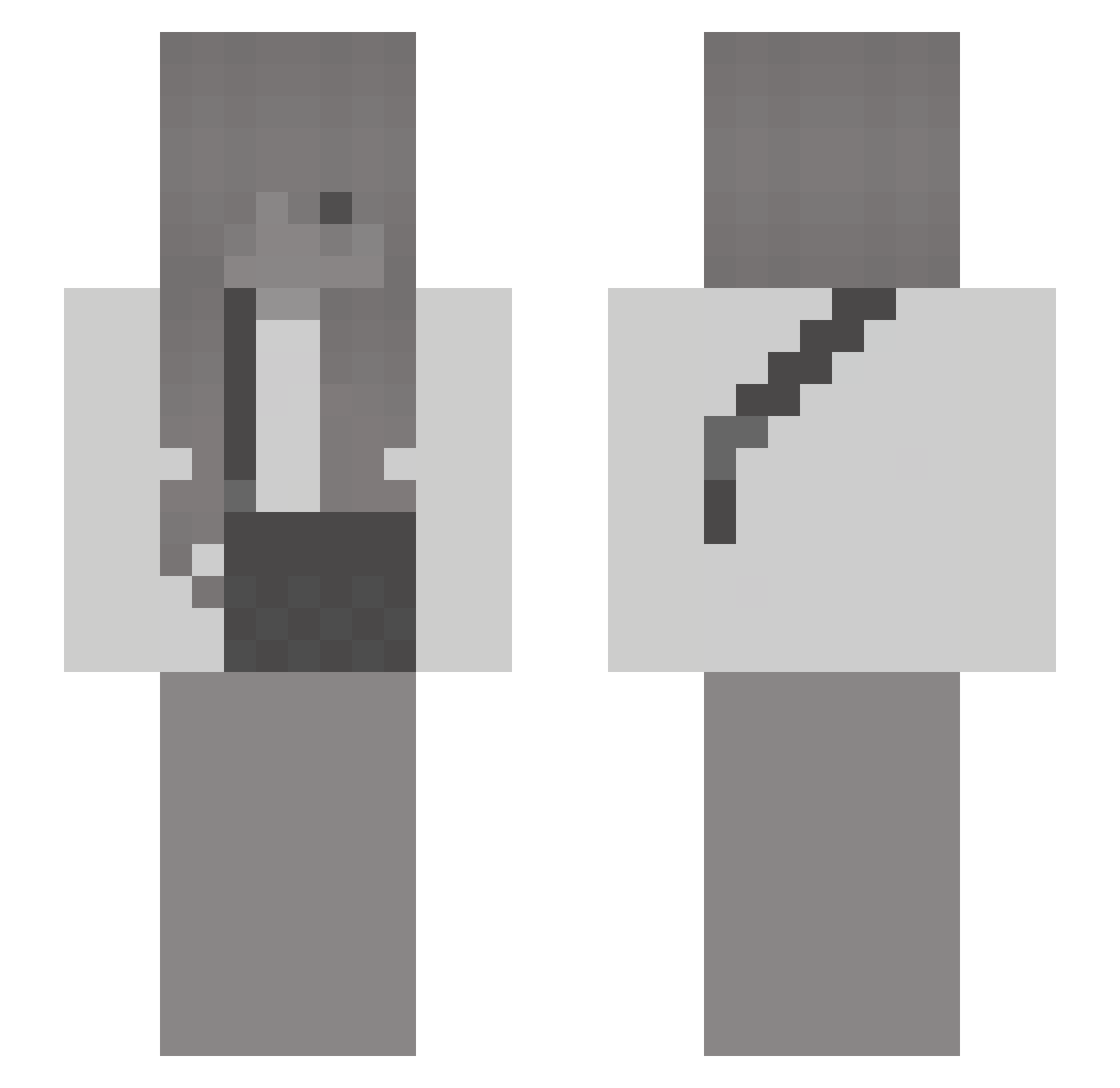 Flyura Minecraft skin, front and back view