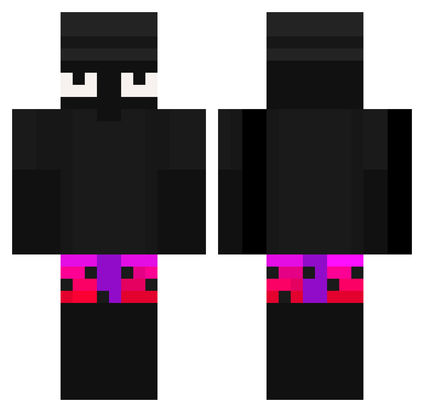 uvxcf Minecraft skin, front and back view