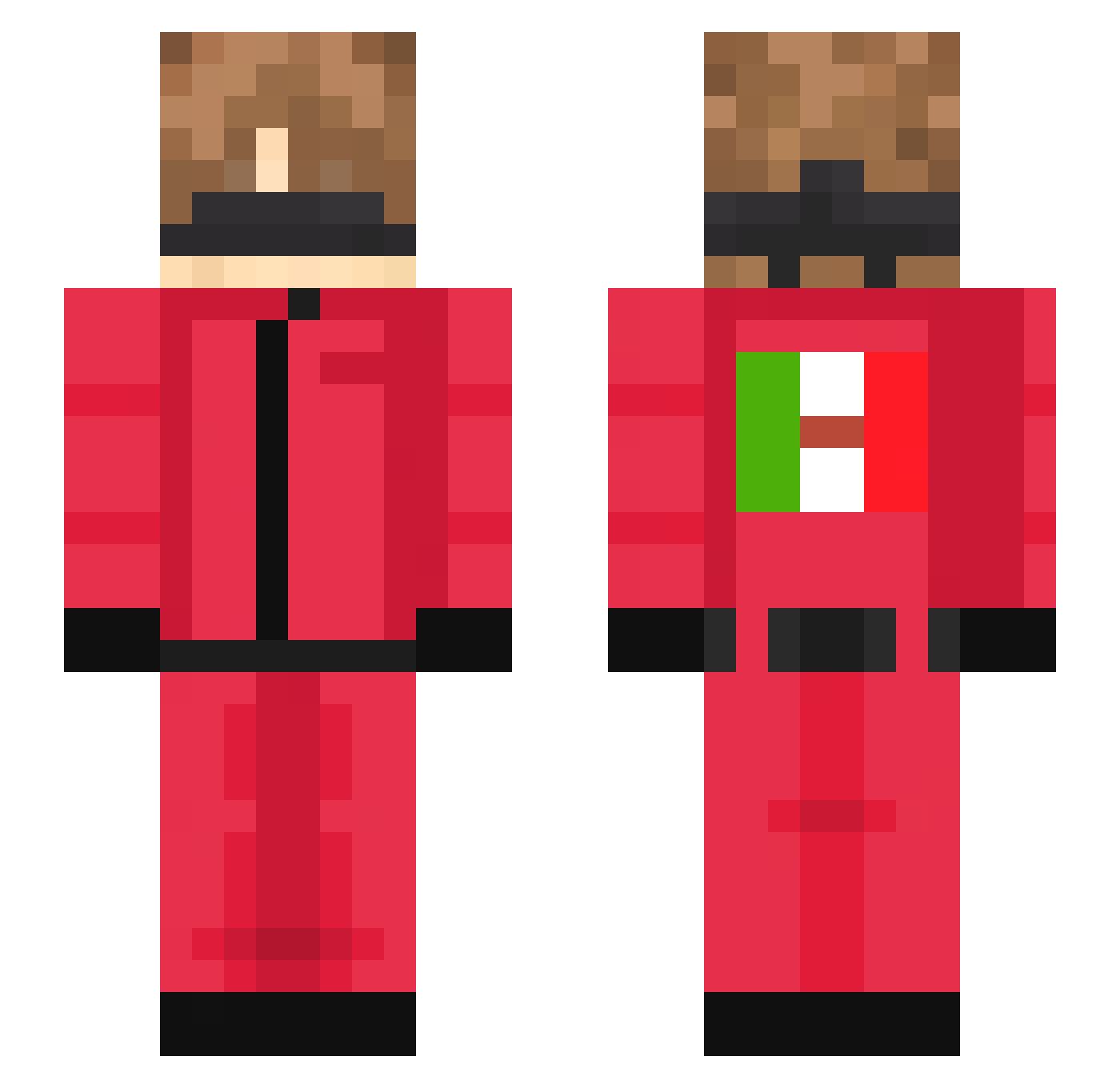 NovaJoe Minecraft skin, front and back view