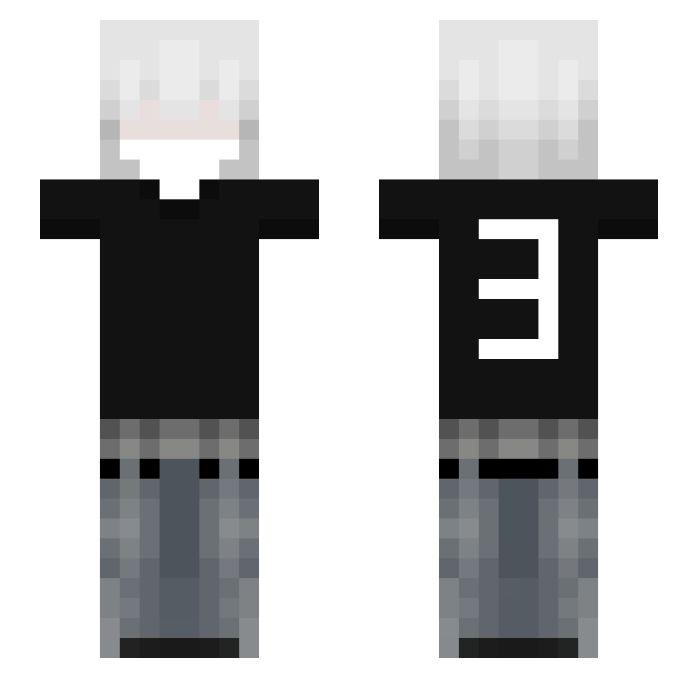 9lya Minecraft skin, front and back view