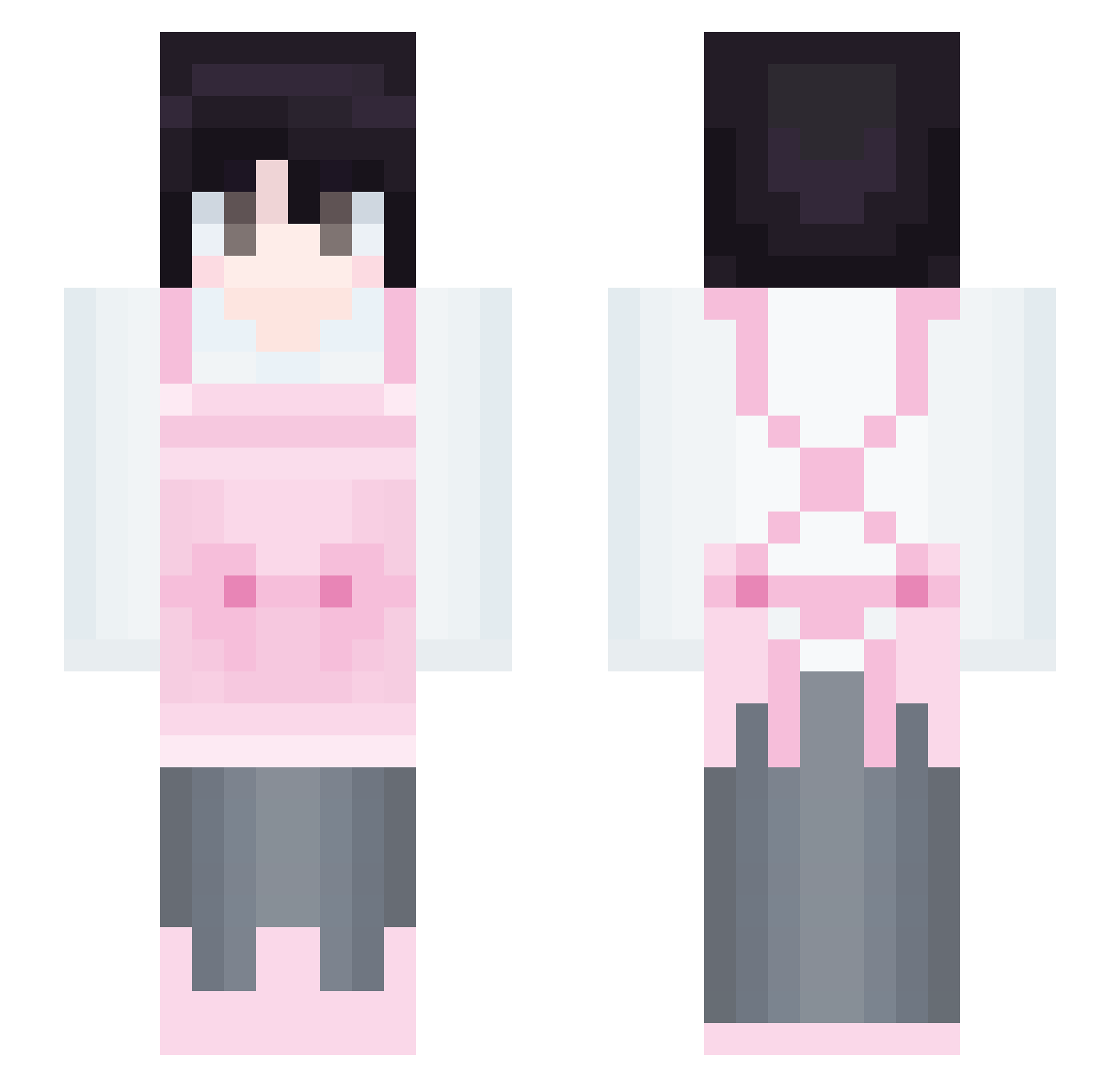 EOVND Minecraft skin, front and back view
