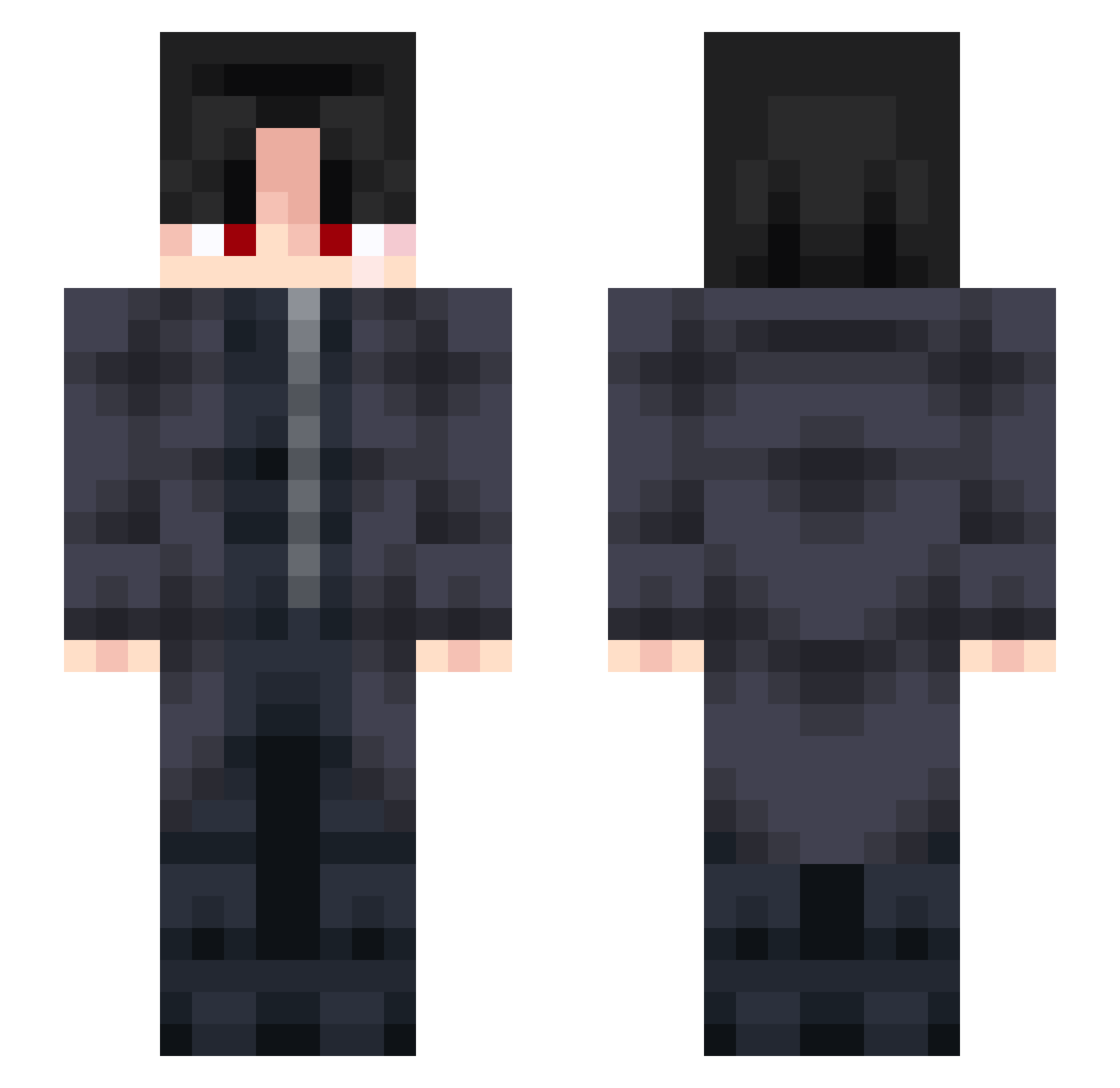 miidnit_ Minecraft skin, front and back view
