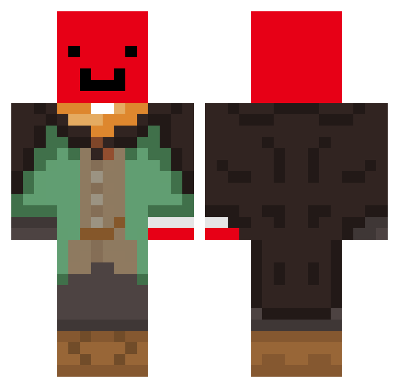 JDman715 Minecraft skin, front and back view