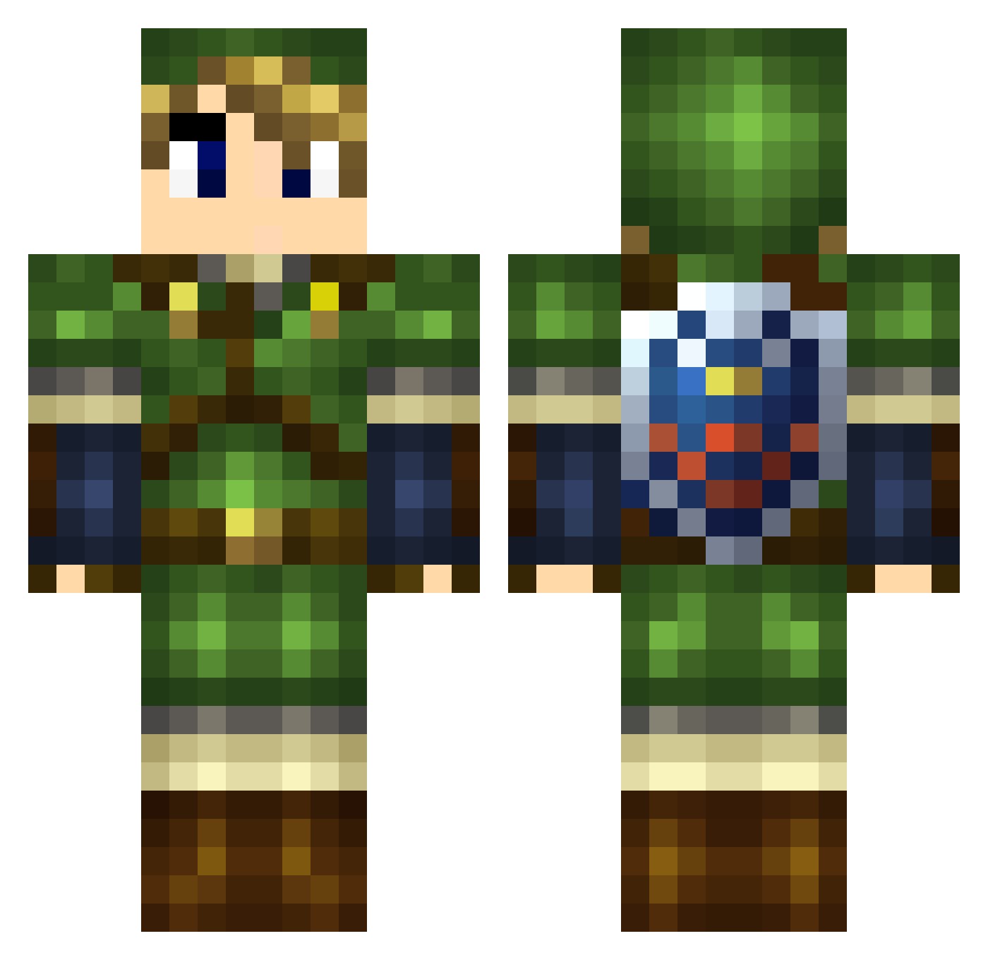lathi Minecraft skin, front and back view