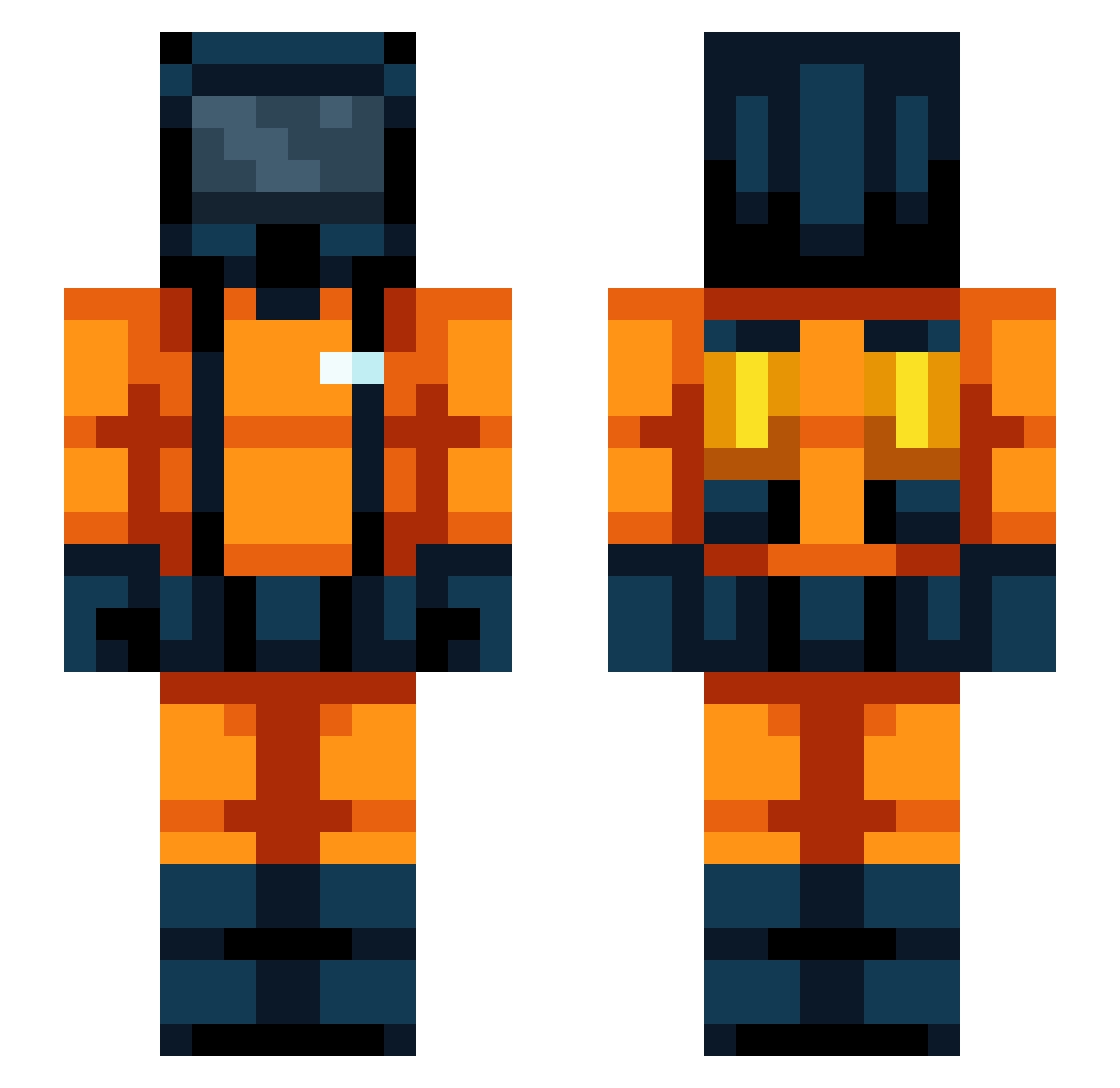 ElnoCopias Minecraft skin, front and back view