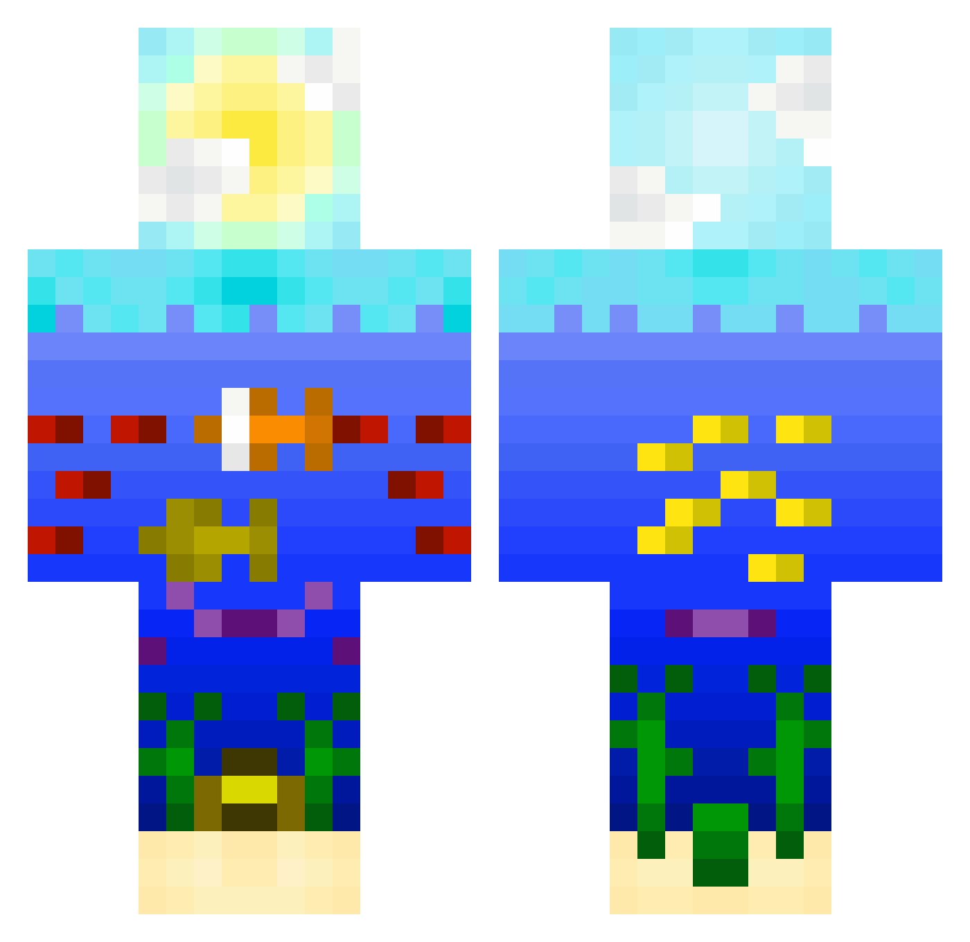 DomTheOnlyOne Minecraft skin, front and back view