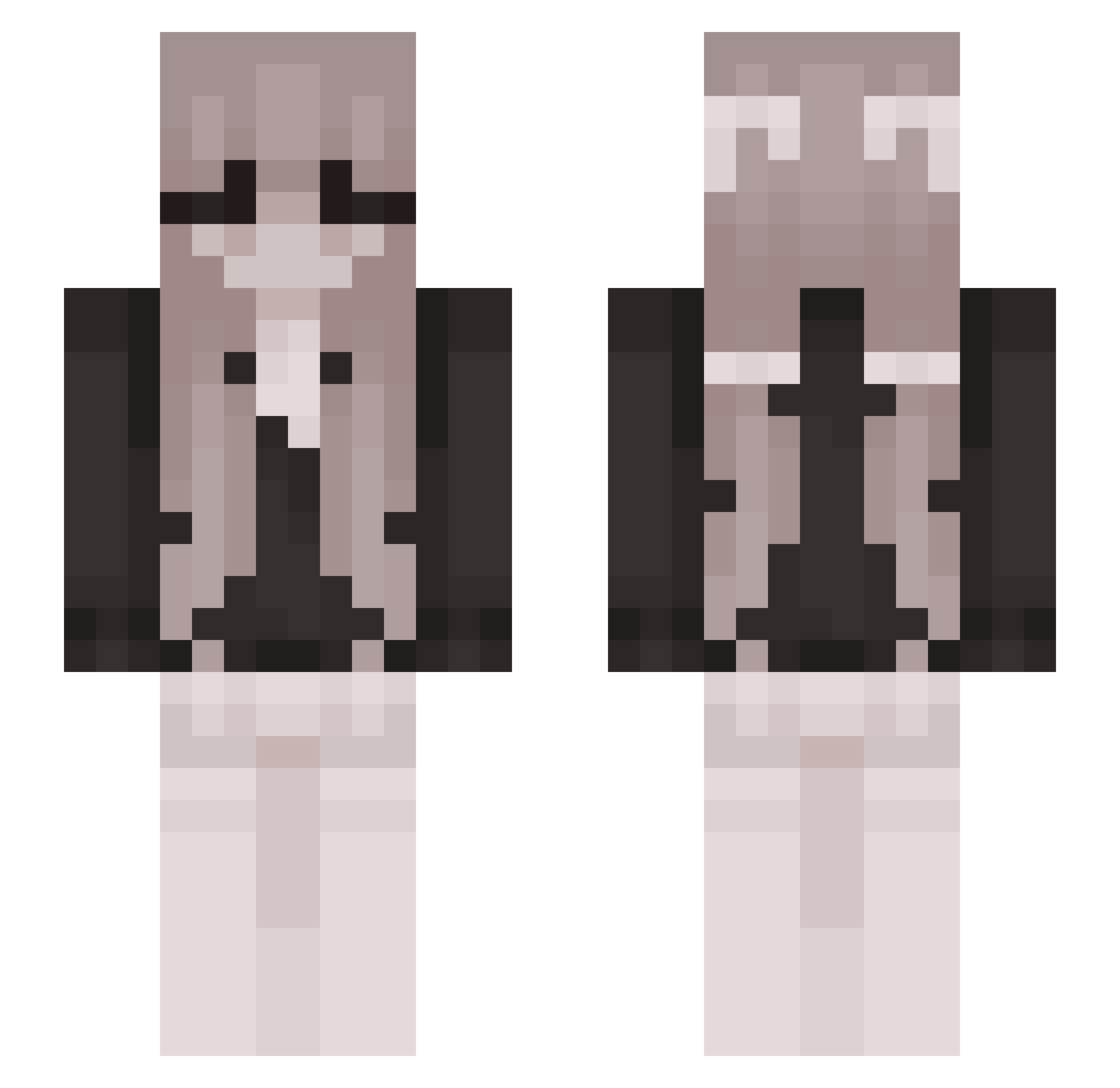 SosoH Minecraft skin, front and back view
