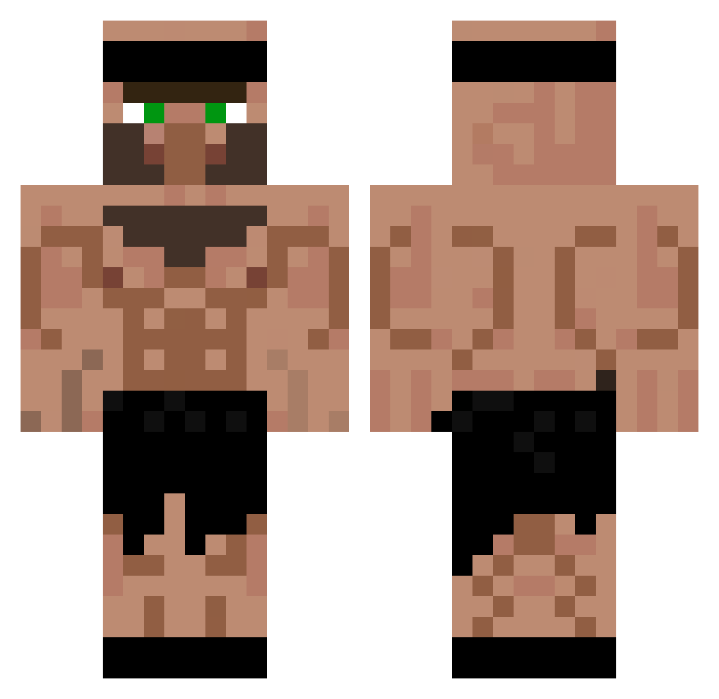 powermilan Minecraft skin, front and back view