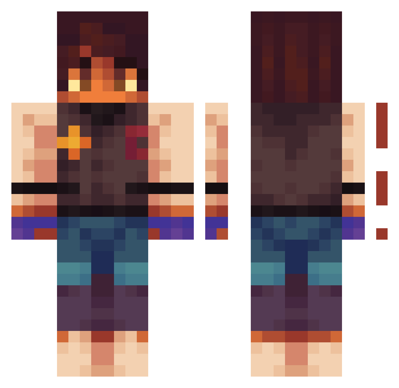 Tatankete Minecraft skin, front and back view