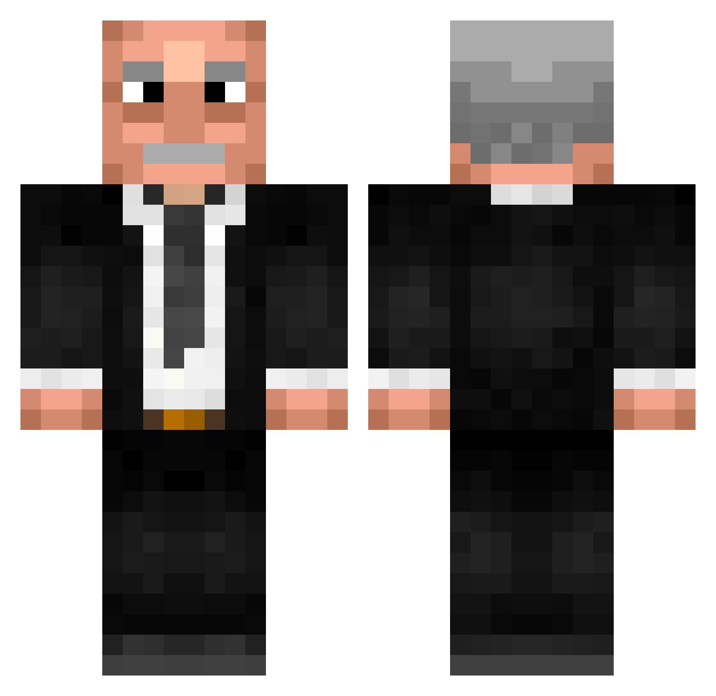 ghostSpawner Minecraft skin, front and back view