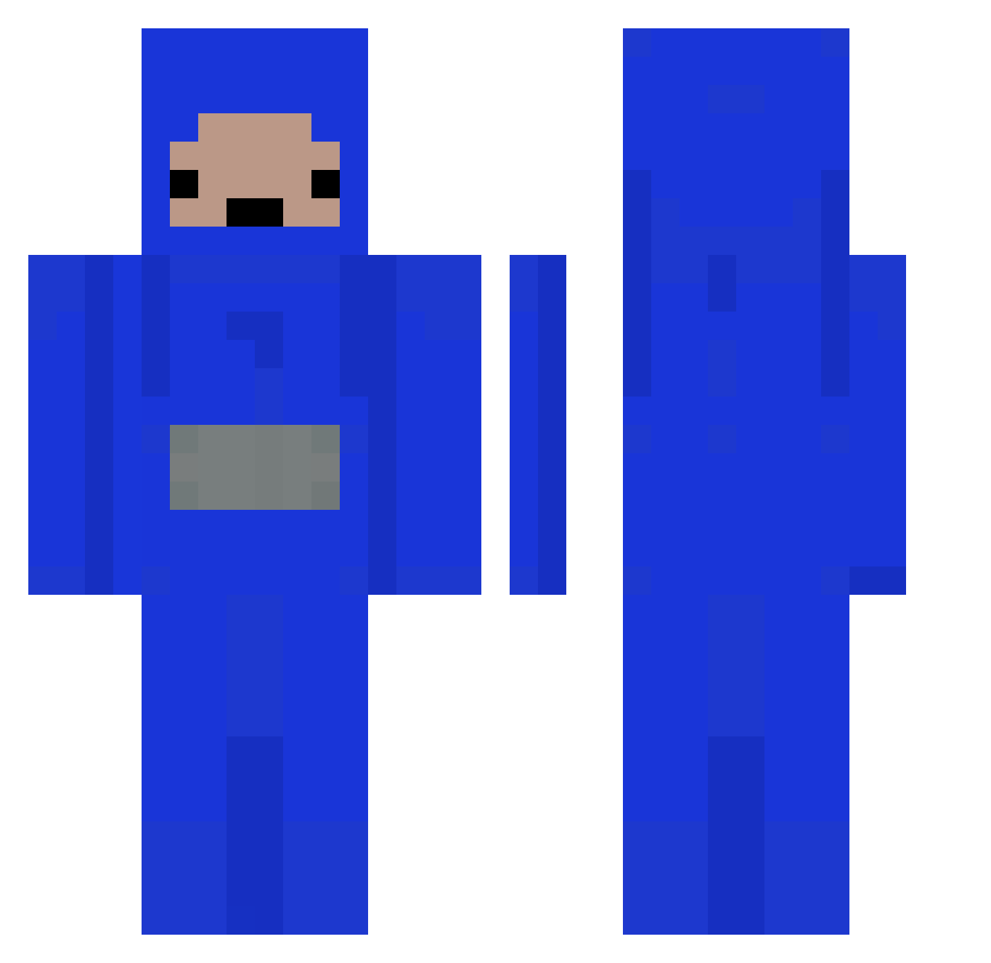 Chewbus Minecraft skin, front and back view