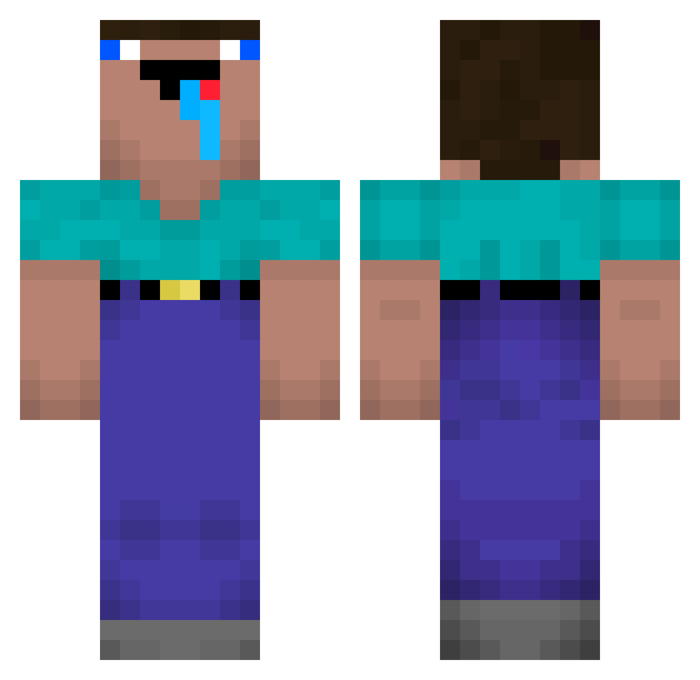 akakyroxx Minecraft skin, front and back view