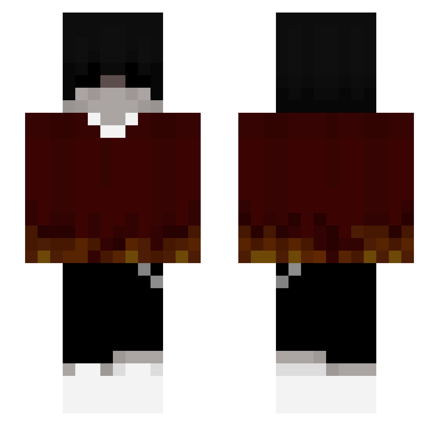 Serpentless Minecraft skin, front and back view