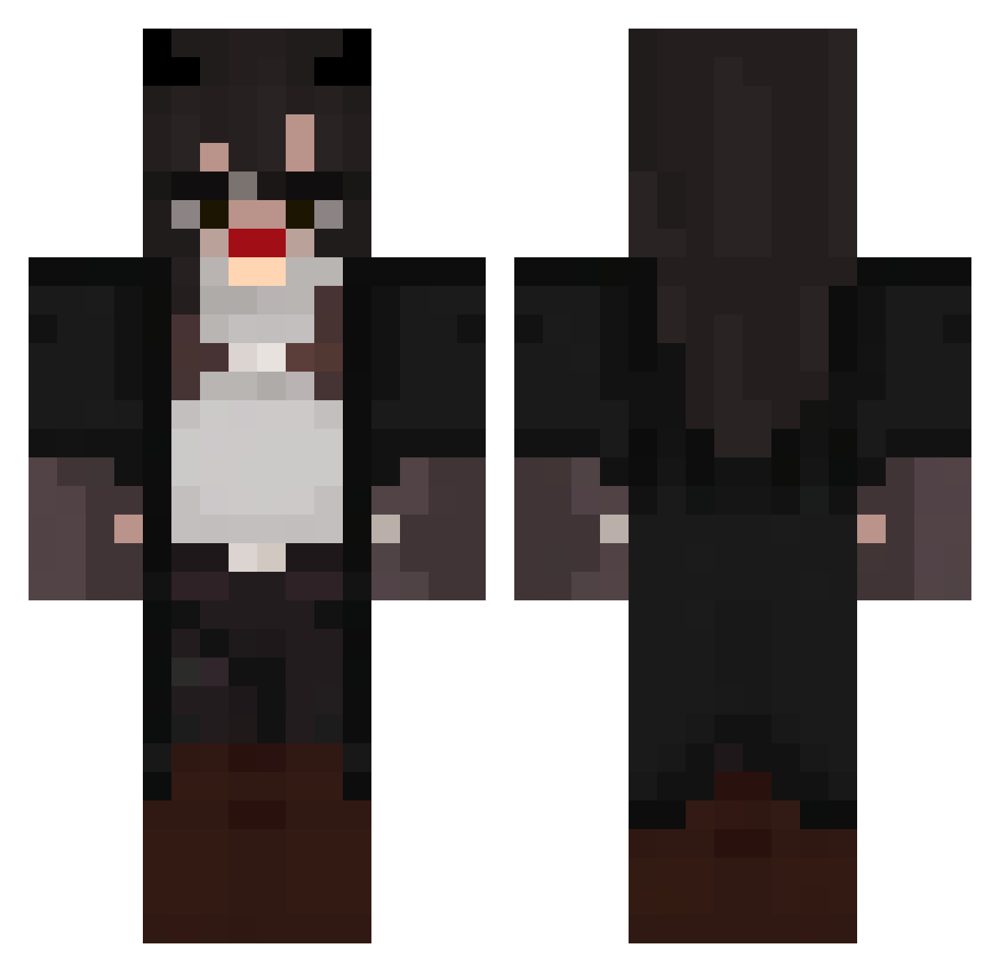 lclowntyl Minecraft skin, front and back view