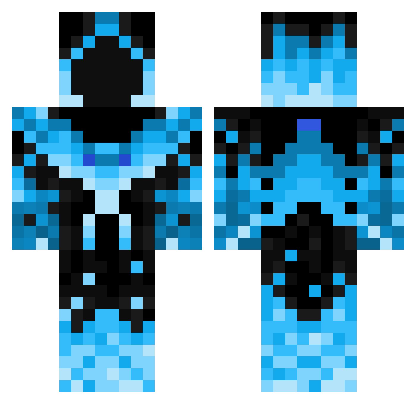 KingDraconiq Minecraft skin, front and back view