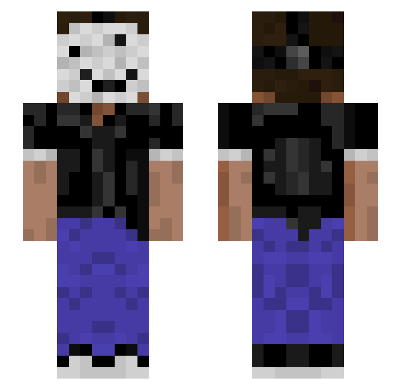 hapeeboii Minecraft skin, front and back view