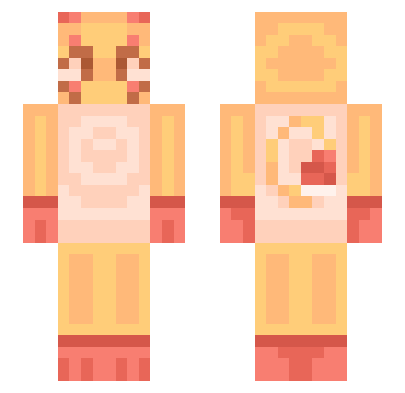 theleafpool Minecraft skin, front and back view