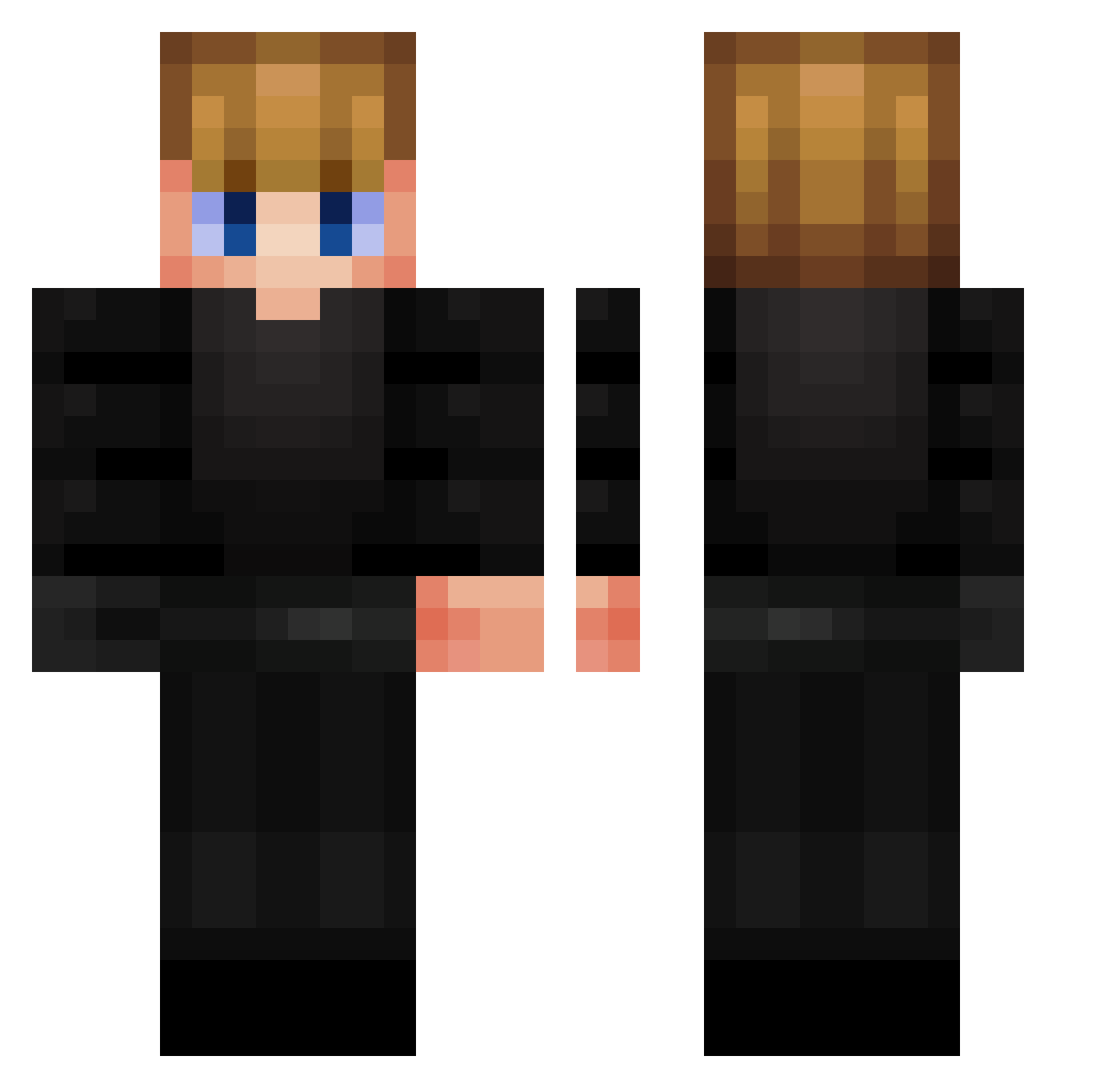 xavoyx Minecraft skin, front and back view