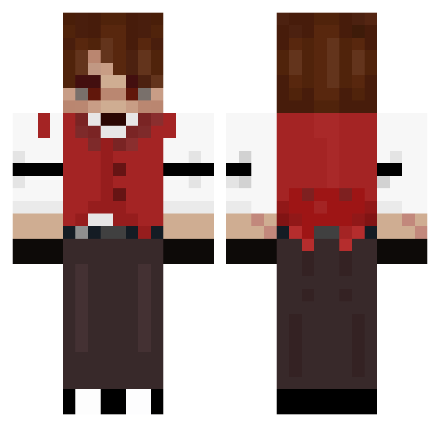 Alastor026 Minecraft skin, front and back view