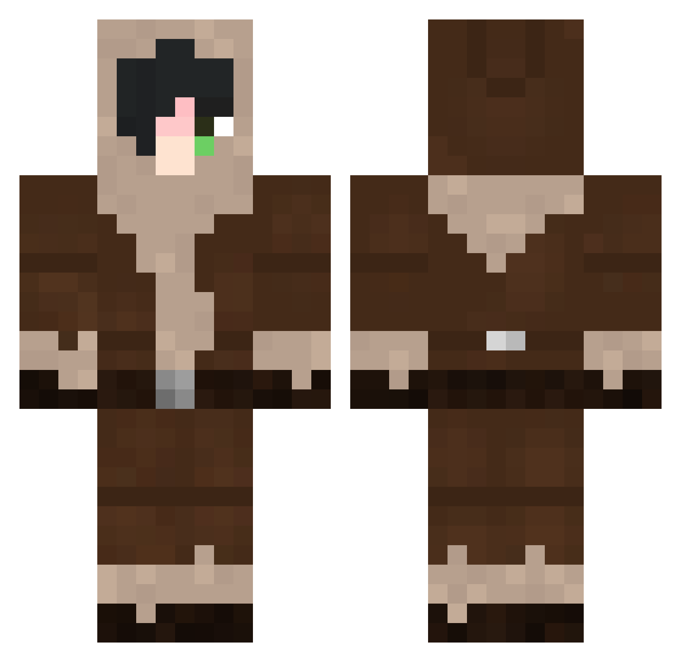 IsUrabe Minecraft skin, front and back view