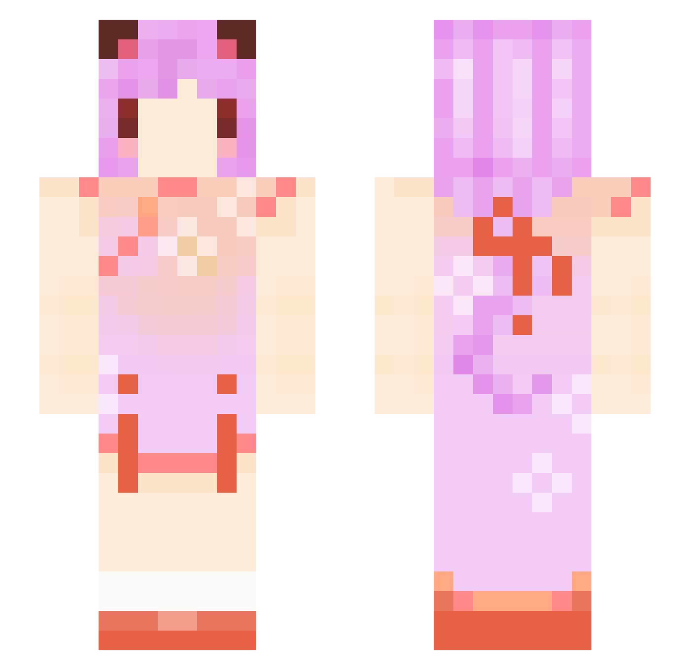 Rice_BuckWheat Minecraft skin, front and back view