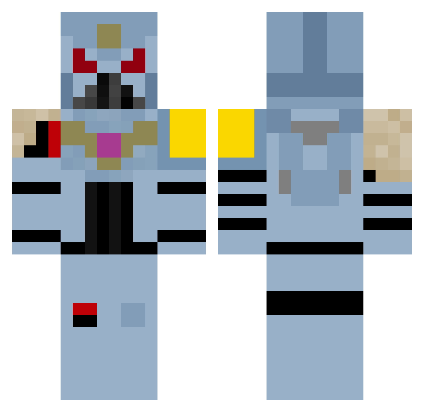 Carlton1324 Minecraft skin, front and back view