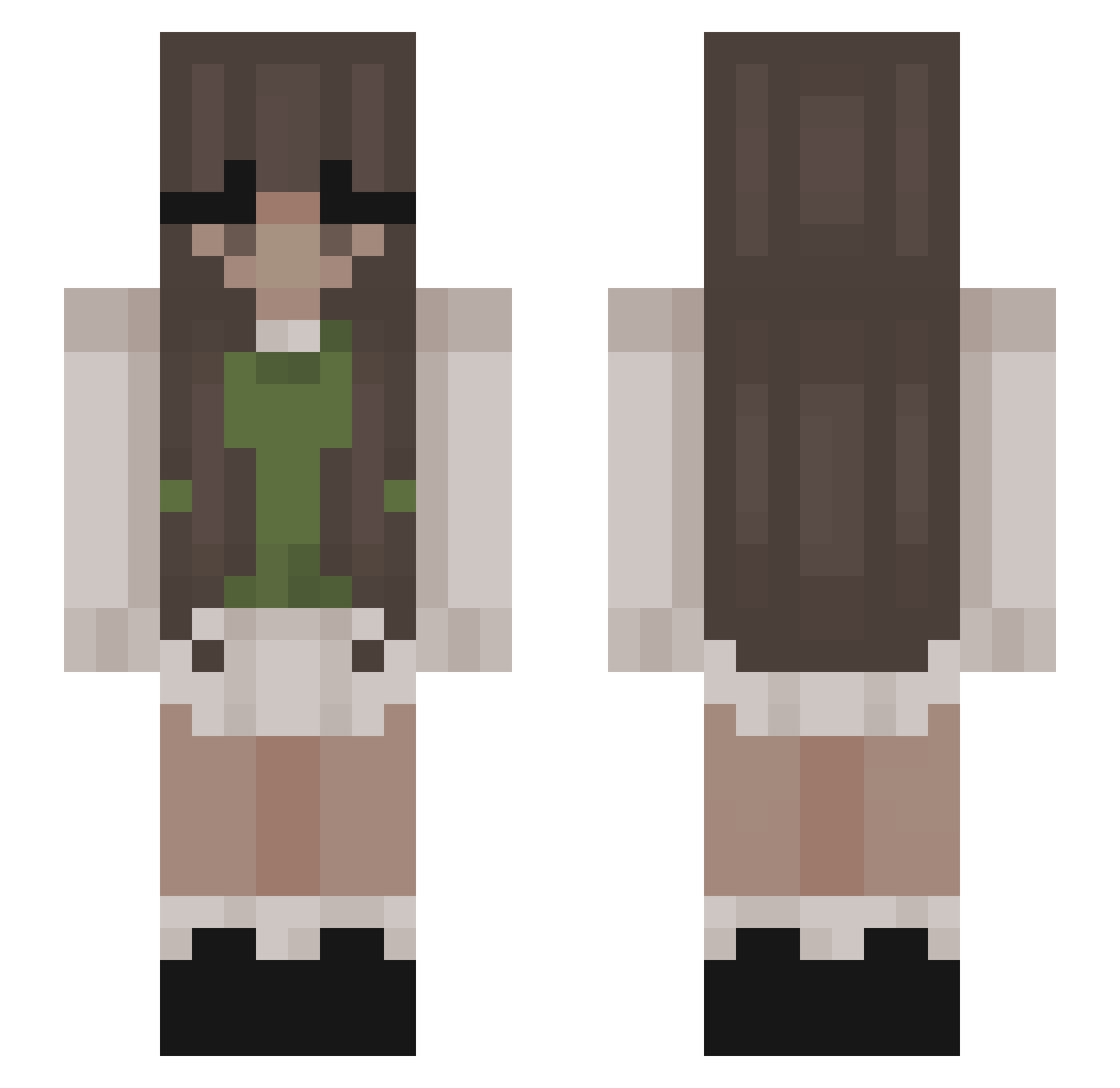AlexaJJay Minecraft skin, front and back view