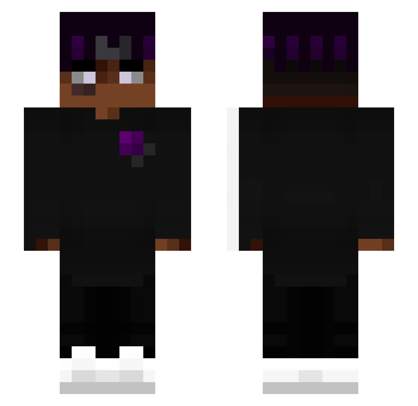 pravv Minecraft skin, front and back view