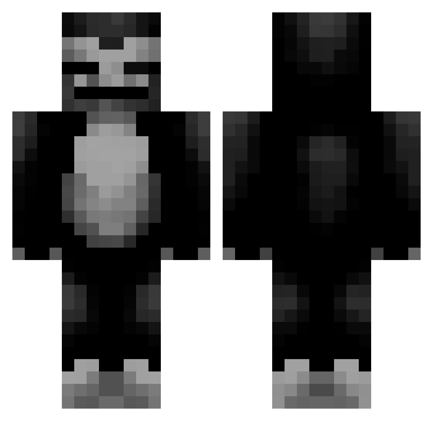 Mujifuji Minecraft skin, front and back view